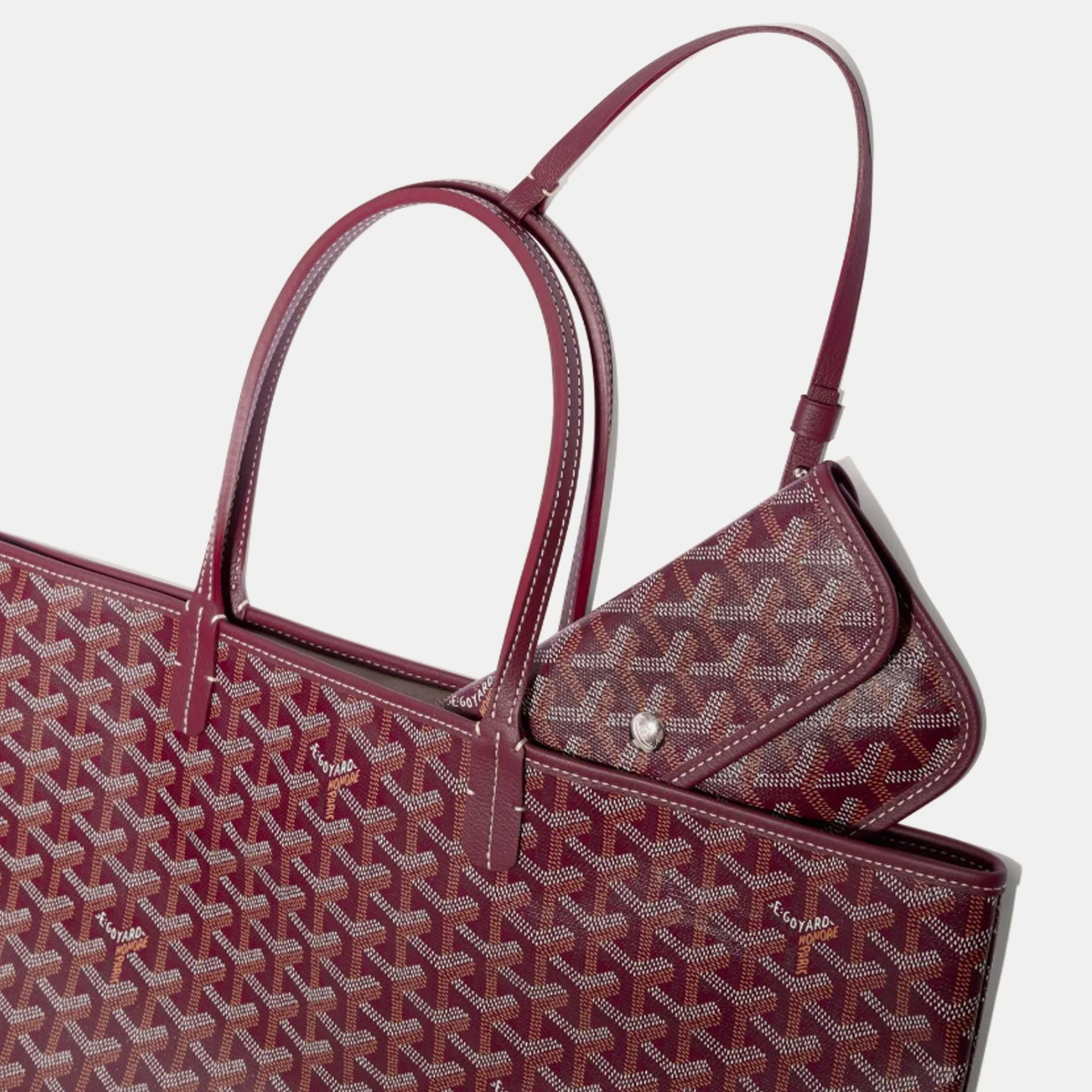 Goyard Burgundy Goyardine Coated Canvas And Leather Saint Louis PM Tote Bag