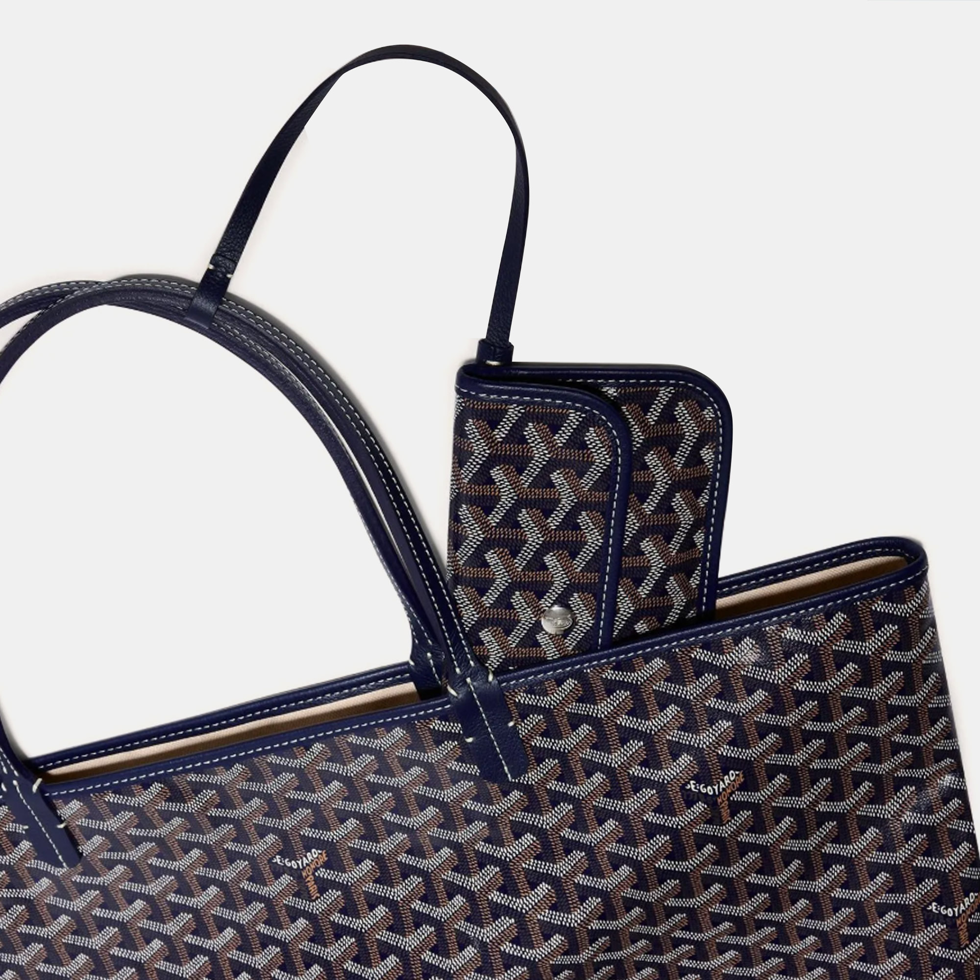 Goyard Navy Blue Goyardine Coated Canvas And Leather Saint Louis GM Tote Bag