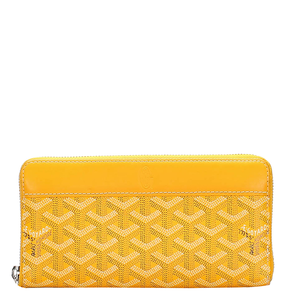 Image of Goyard Mustard Coated Canvas Goyardine Matignon Wallet