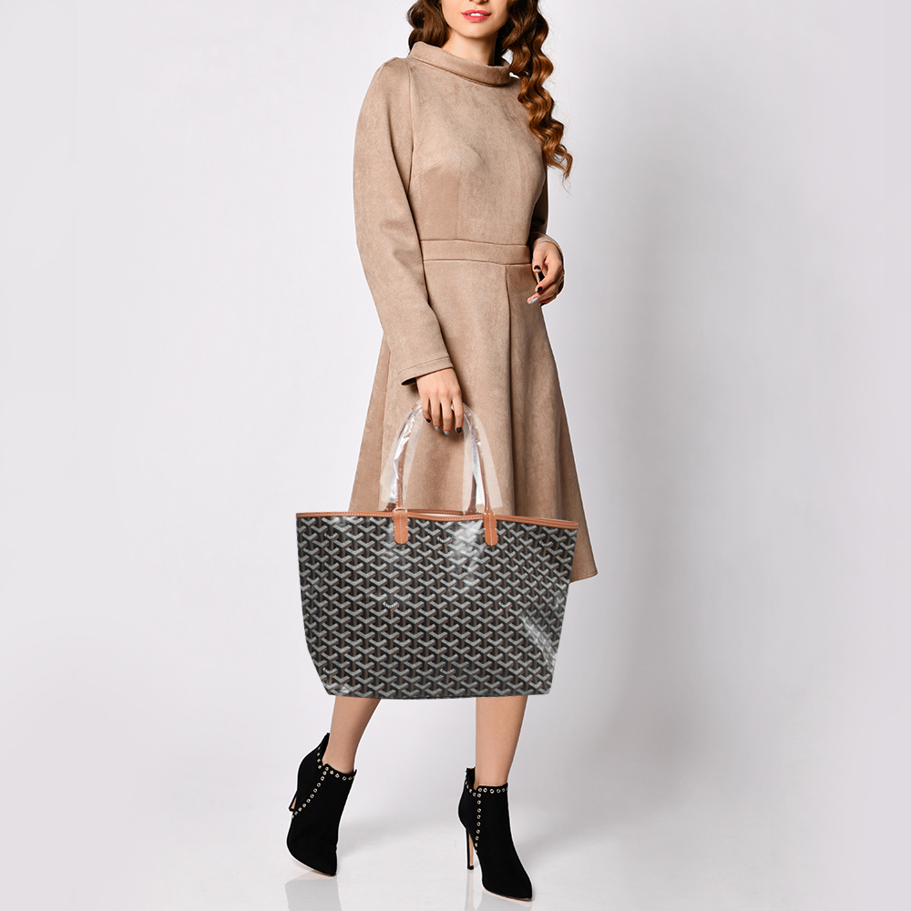 Goyard Brown/Black Goyardine Coated Canvas and Leather Saint Louis PM Tote
Goyard Brown/Black Goyardine Coated Canvas and Leather Saint Louis PM Tote