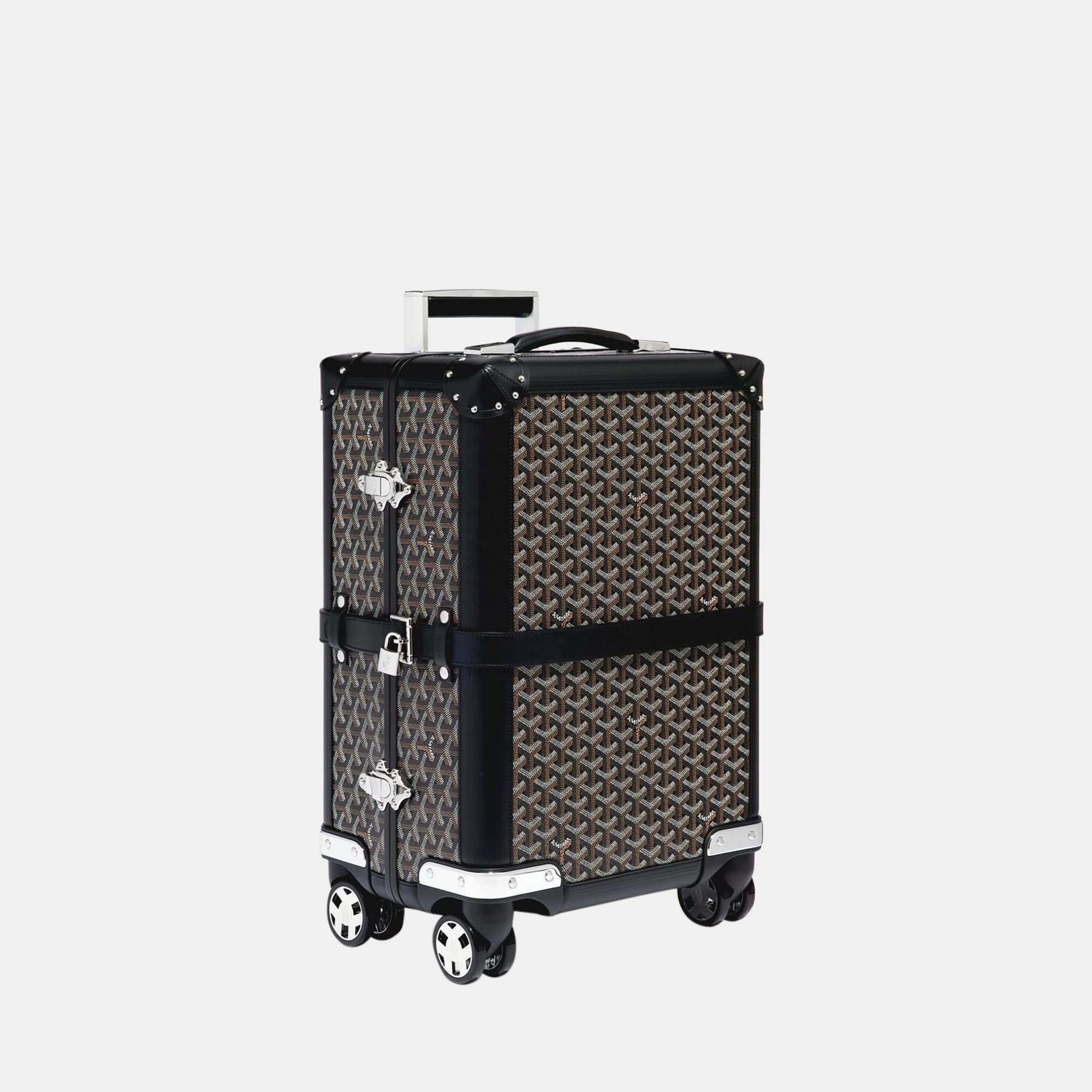 Goyard Black Goyardine Canvas & Clamecy Cowhide Bourget PM Trolley Case