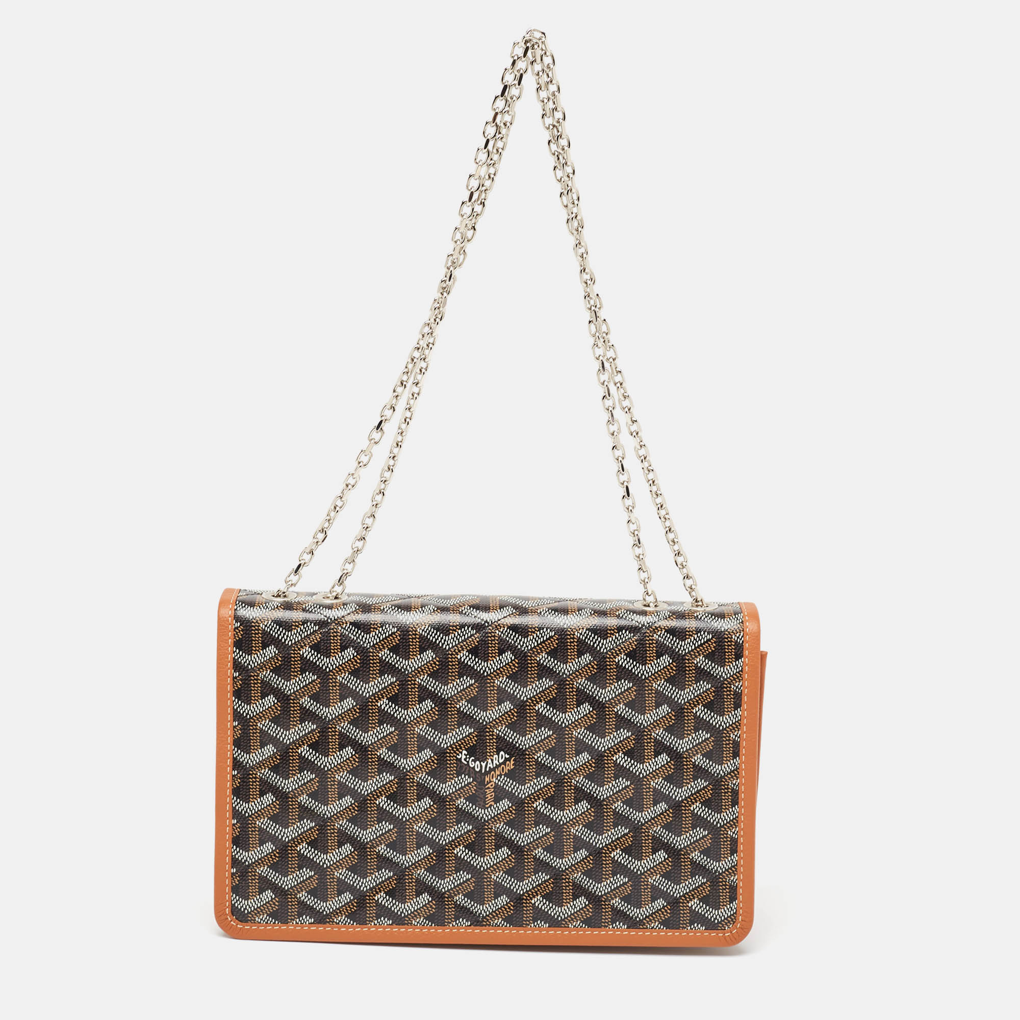 Goyard black/brown goyardine coated canvas and leather alexandre iii bag