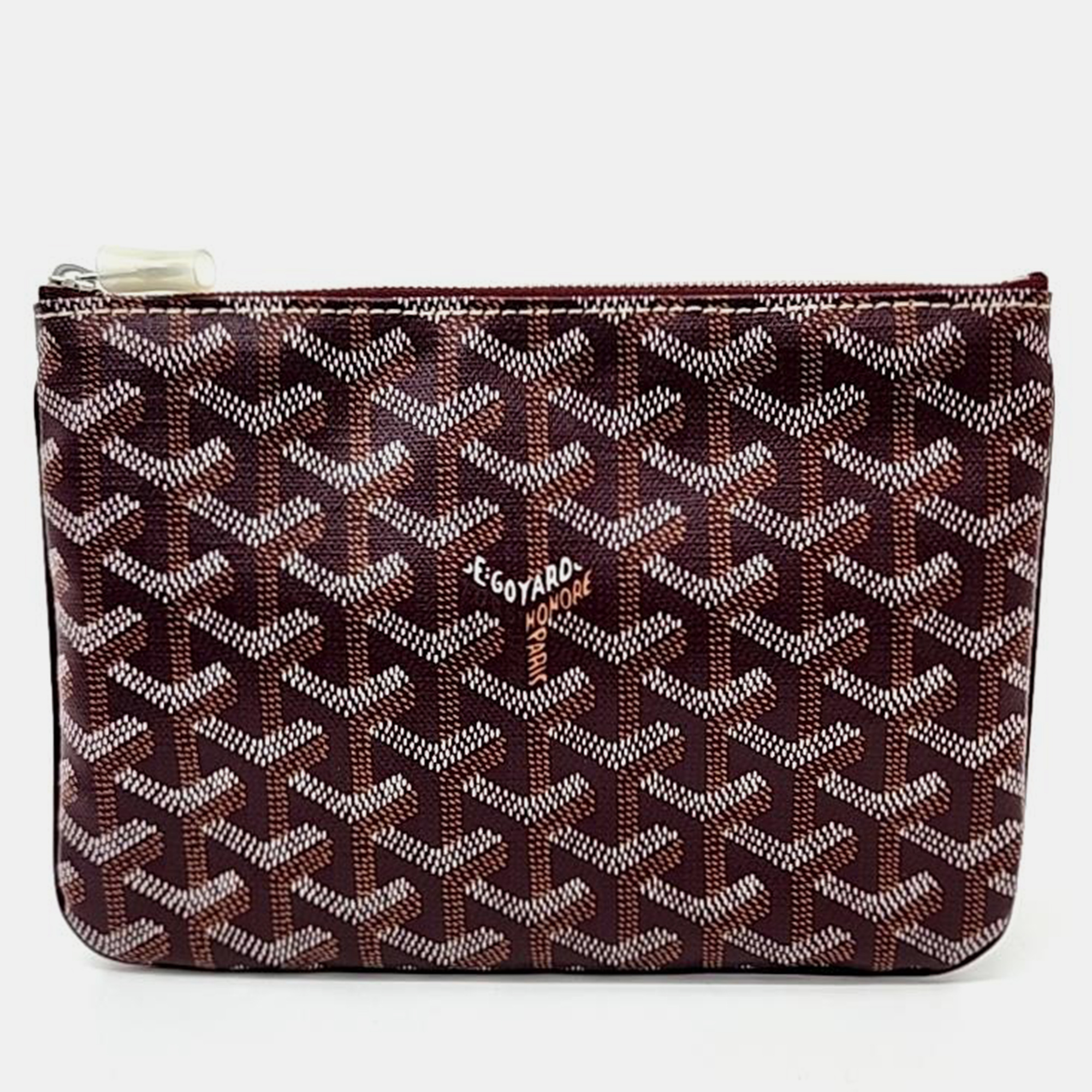 Goyard Burgurdy Goyardine Senat PM Cosmetic Bag