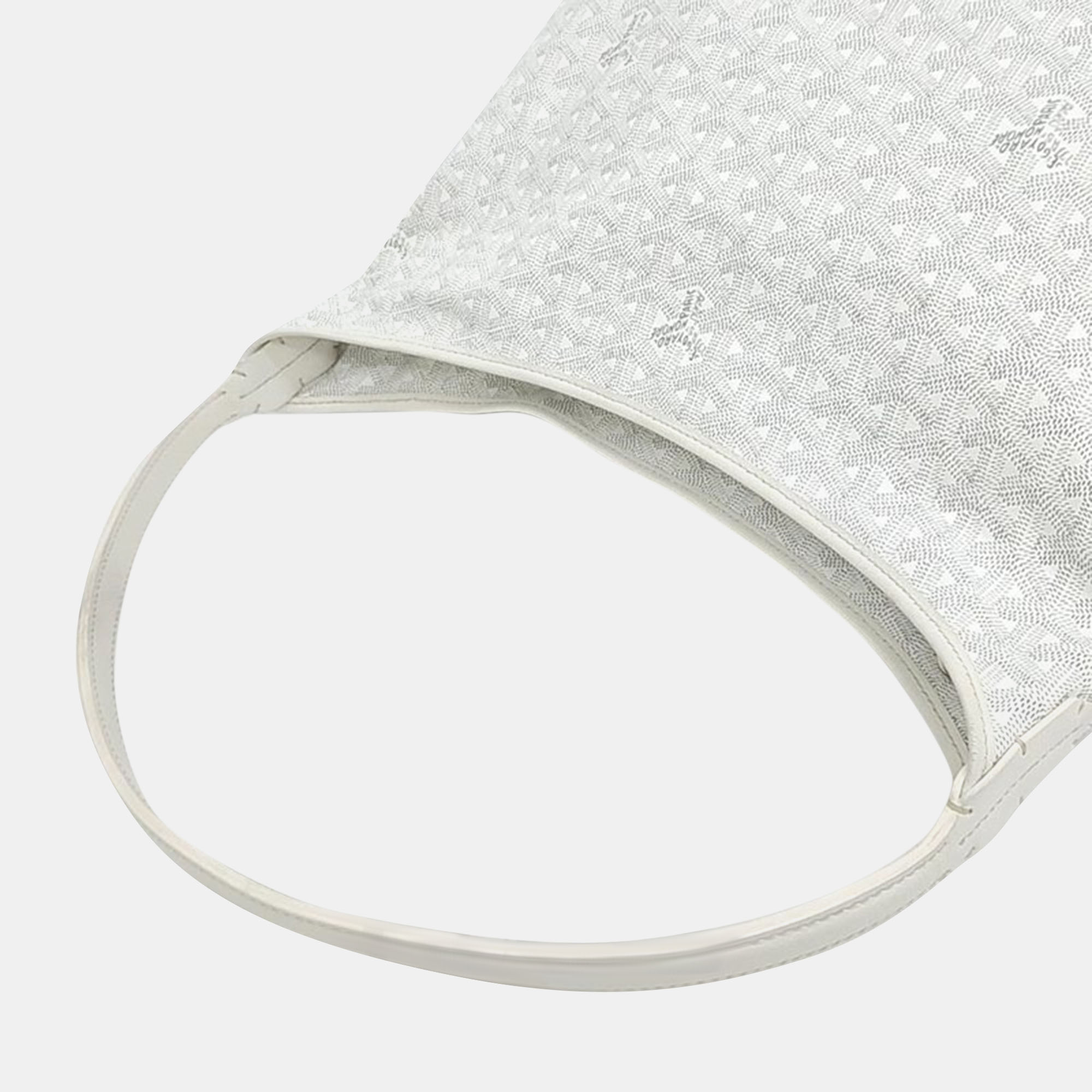 Goyard White Canvas Goyardine Boheme PM Hobo Bag