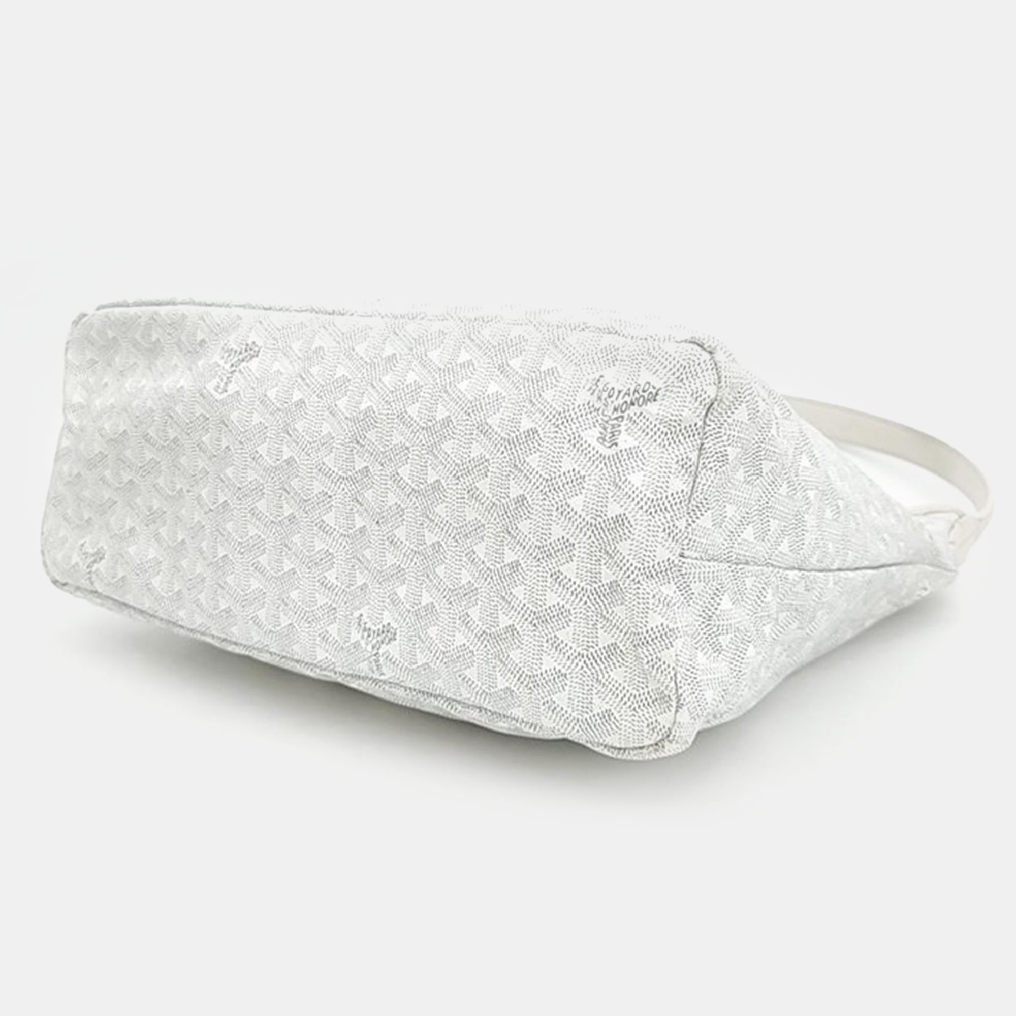 Goyard White Canvas Goyardine Boheme PM Hobo Bag