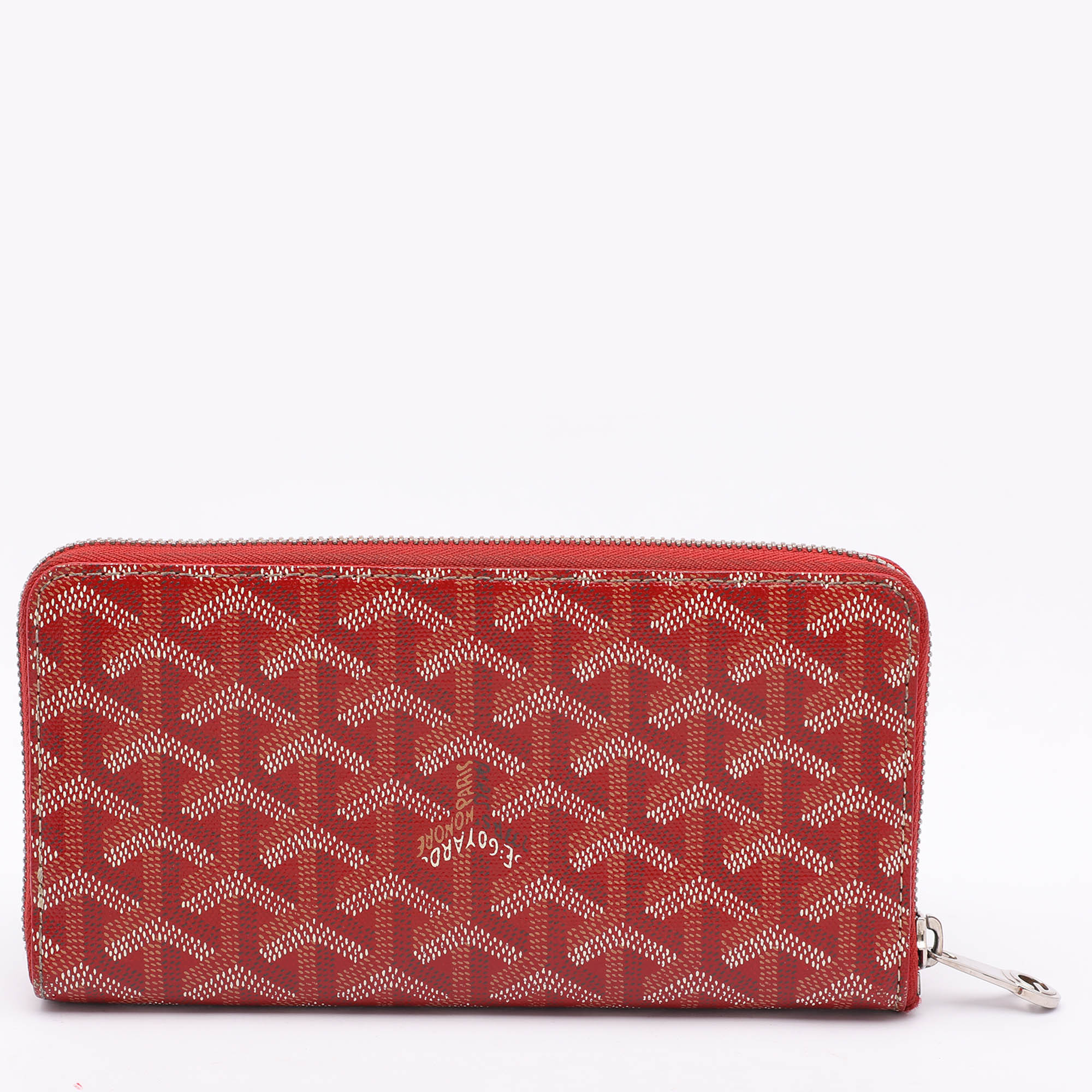 Goyard Red Goyardine Coated Canvas Matignon Zip Around Wallet