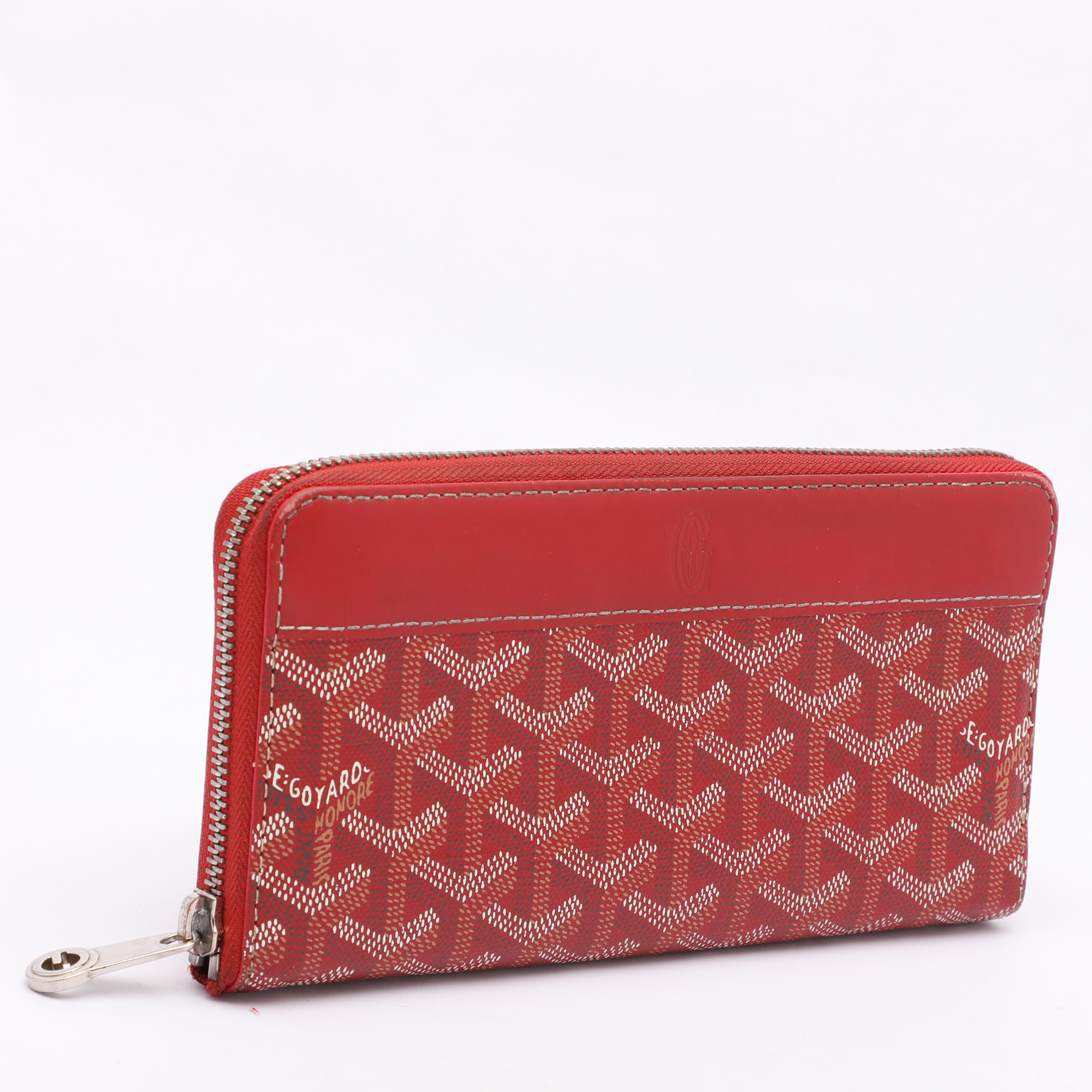 Goyard Red Goyardine Coated Canvas Matignon Zip Around Wallet