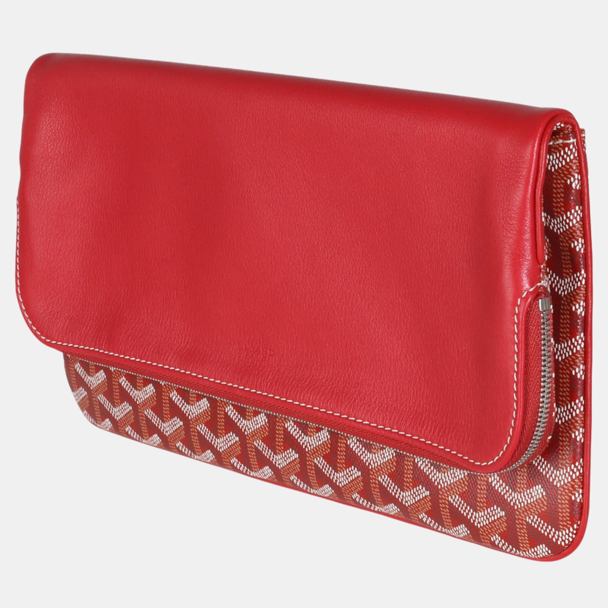 Goyard Red Goyardine Canvas Sainte Marie Clutch