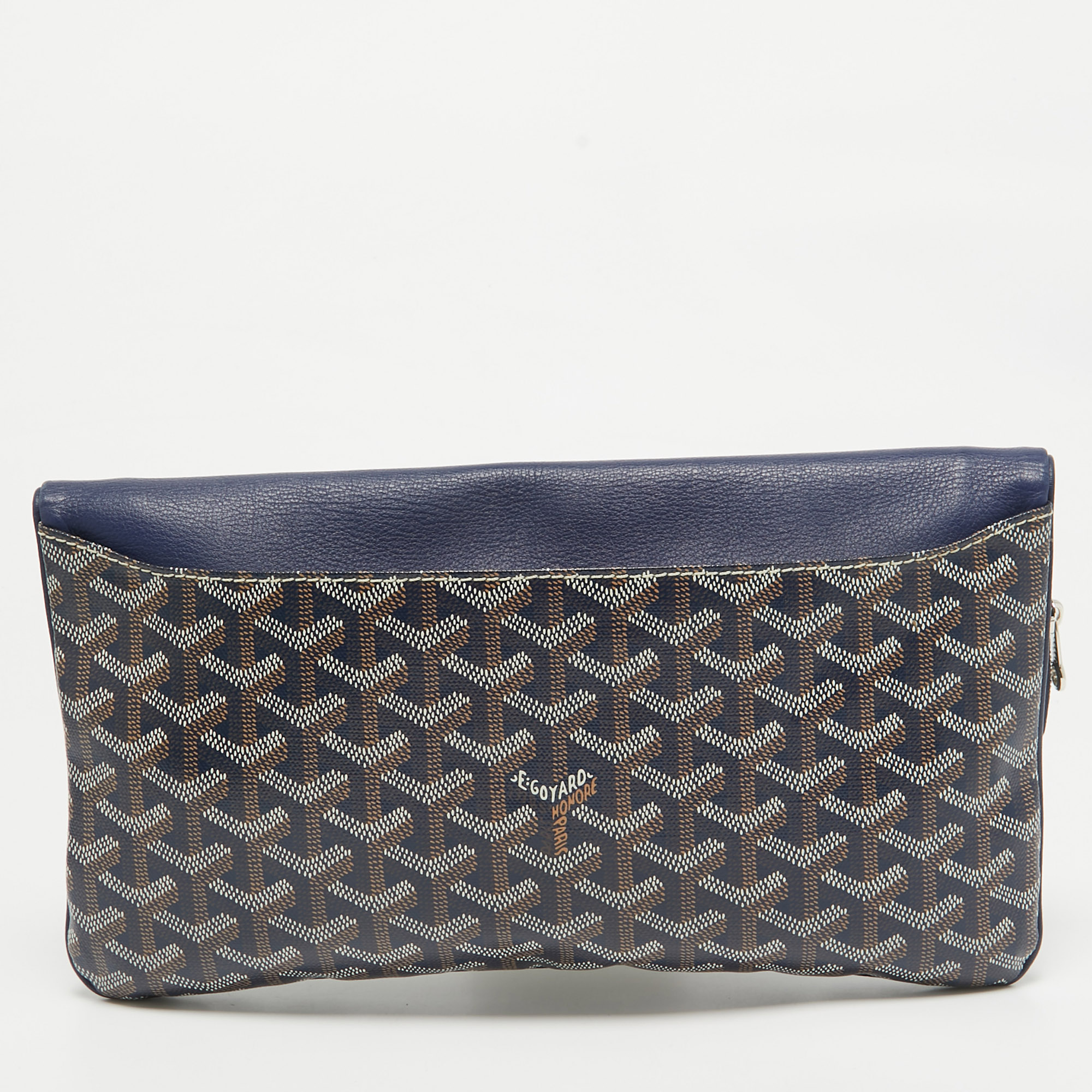 Goyard Blue Goyardine Coated Canvas Sainte Marie Clutch