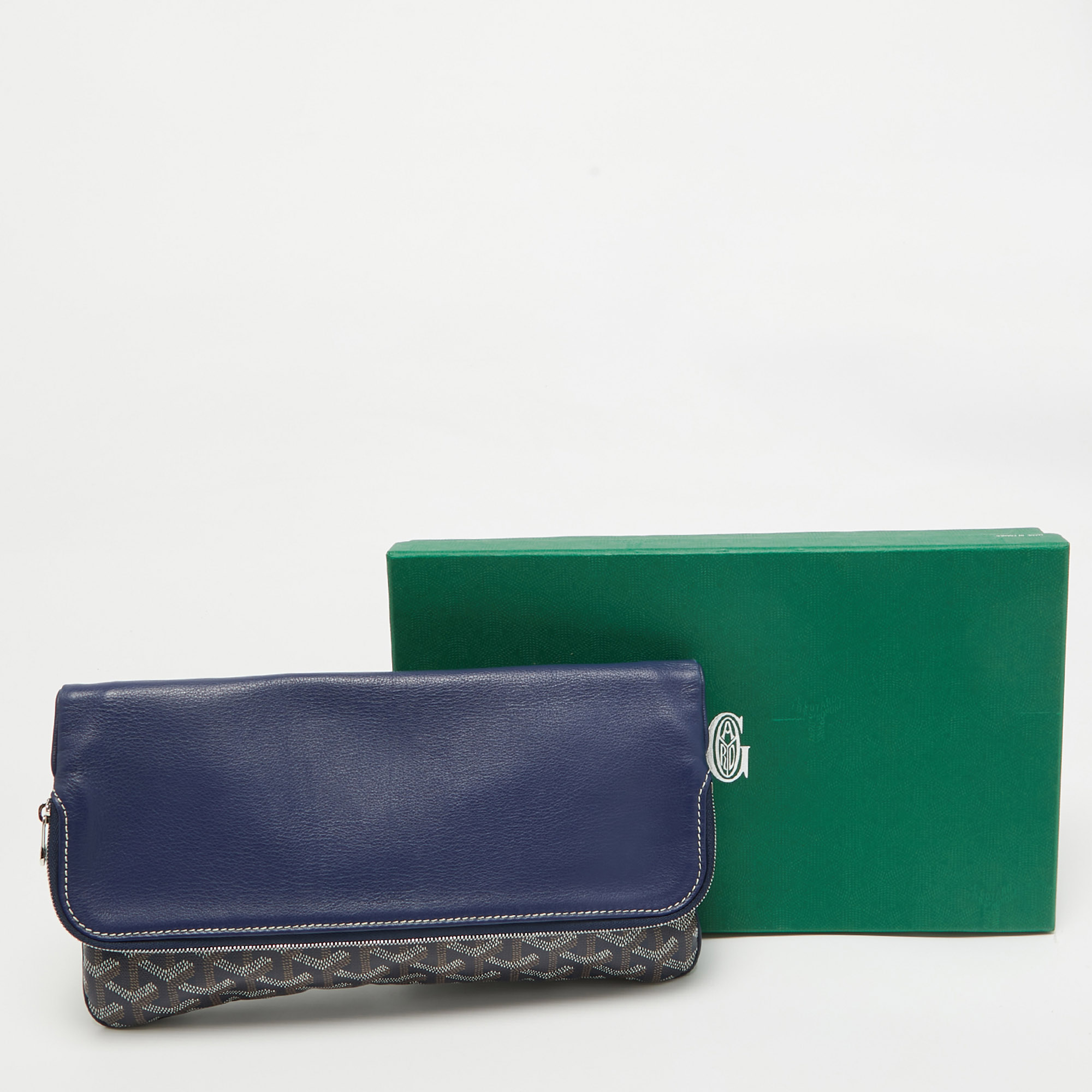 Goyard Blue Goyardine Coated Canvas Sainte Marie Clutch