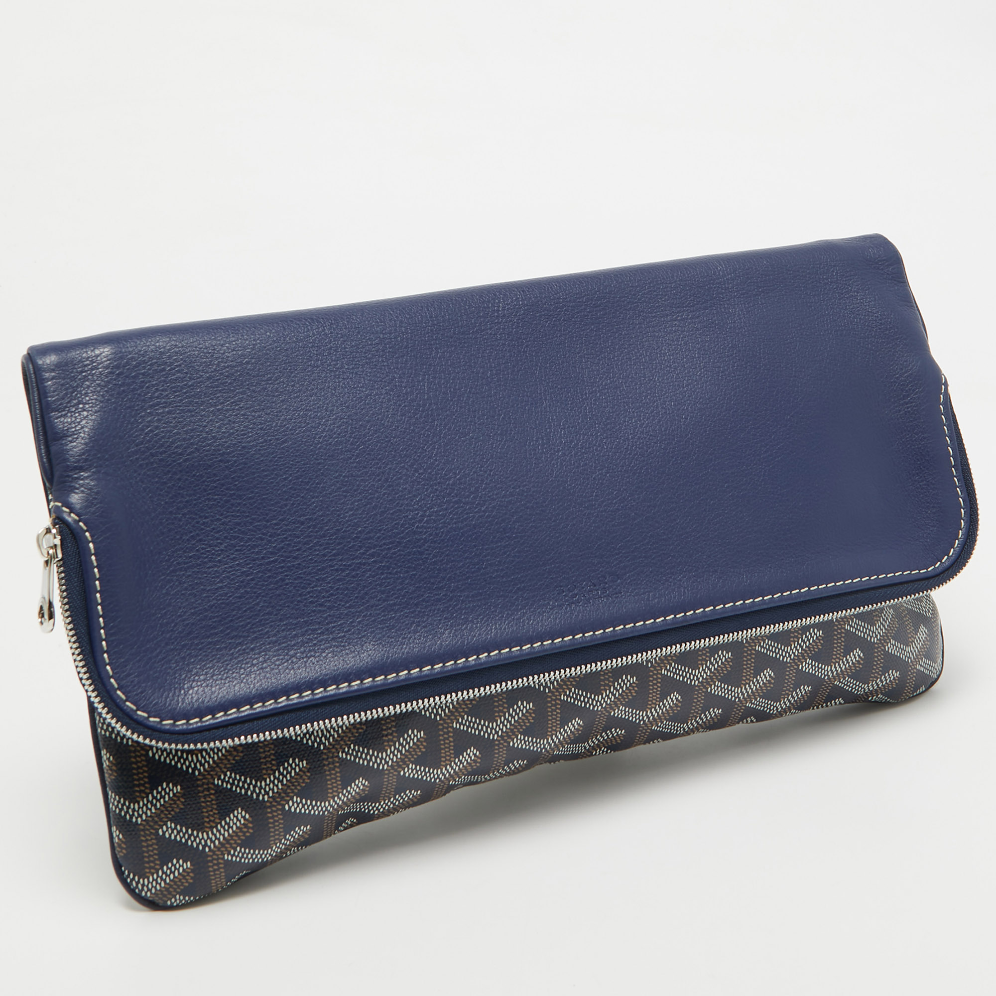 Goyard Blue Goyardine Coated Canvas Sainte Marie Clutch