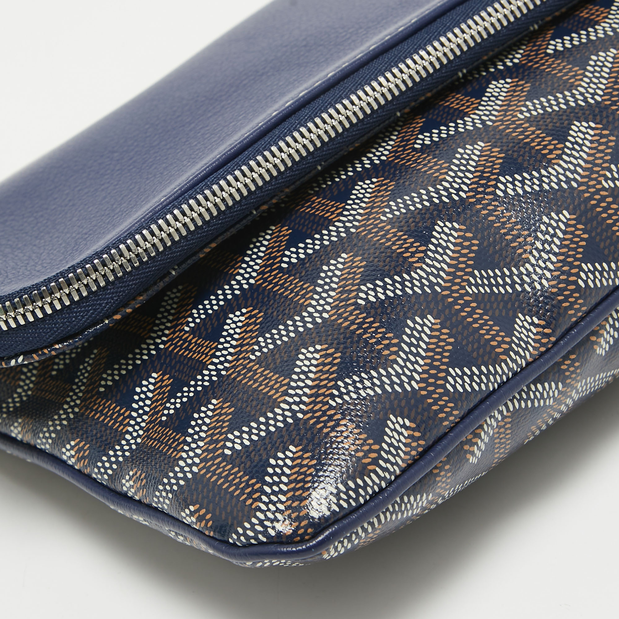 Goyard Blue Goyardine Coated Canvas Sainte Marie Clutch