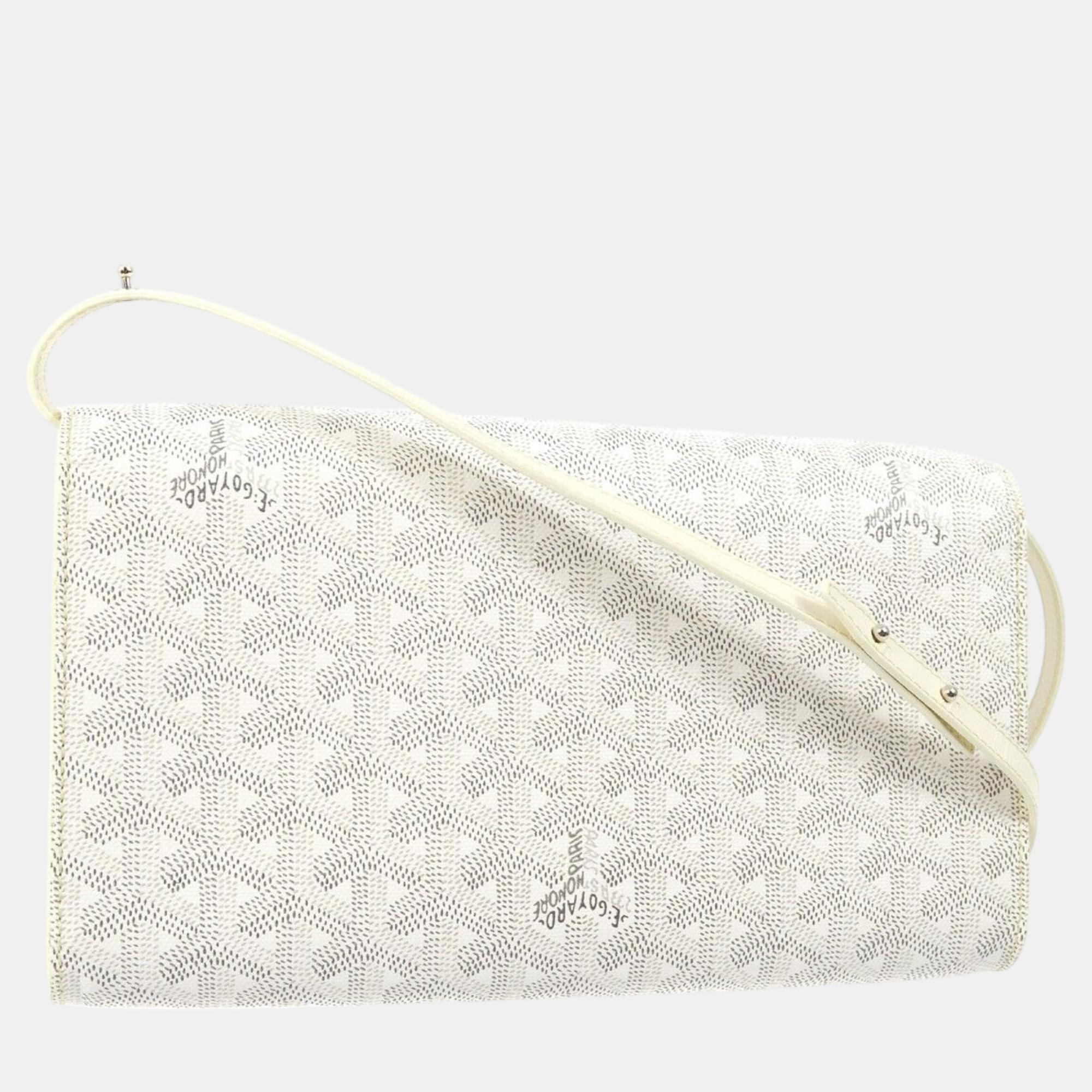 Goyard White Monte Carlo PM Clutch Shoulder Bag