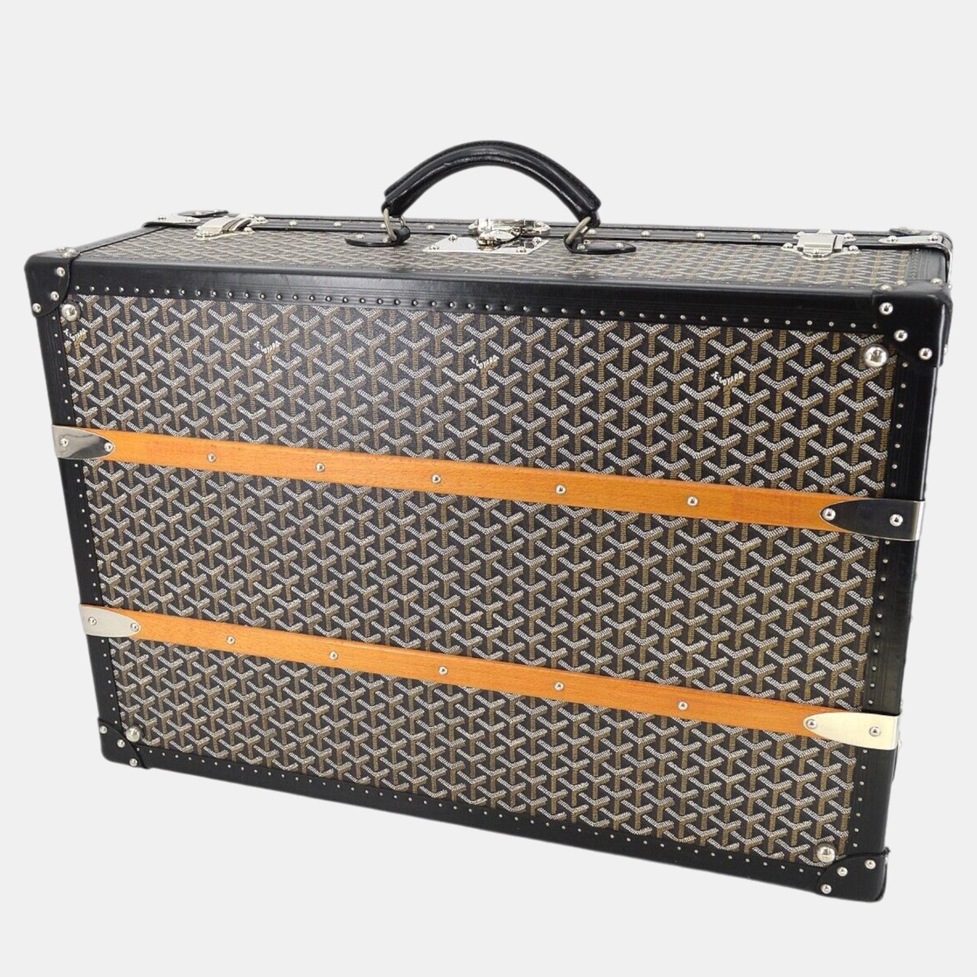 Goyard Black PVC Palace 70 Travel Trunk Bag