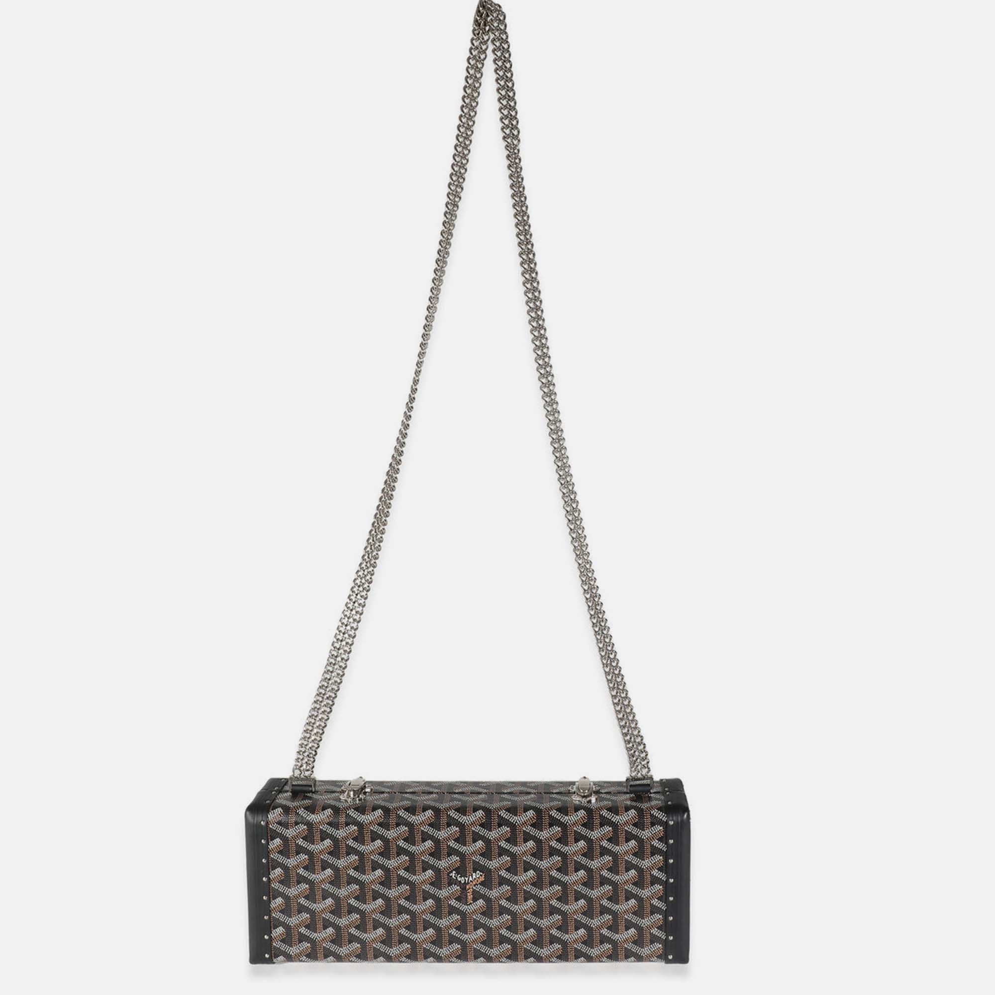 Goyard Black Goyardine Canvas Saint Honore Trunk Clutch