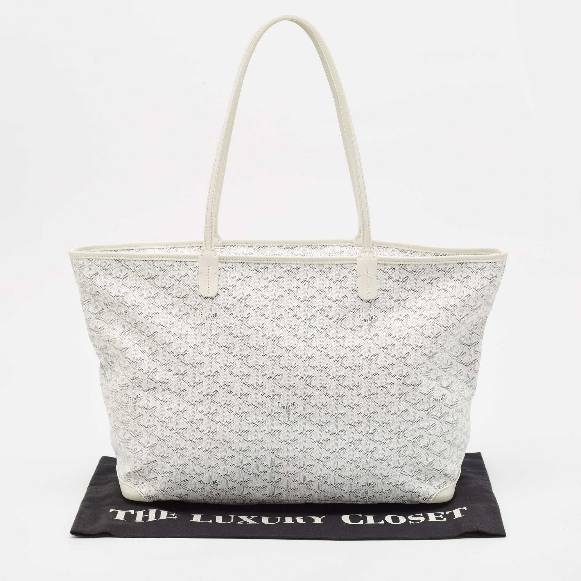 Goyard White Goyardine Coated Canvas And Leather Artois MM Tote