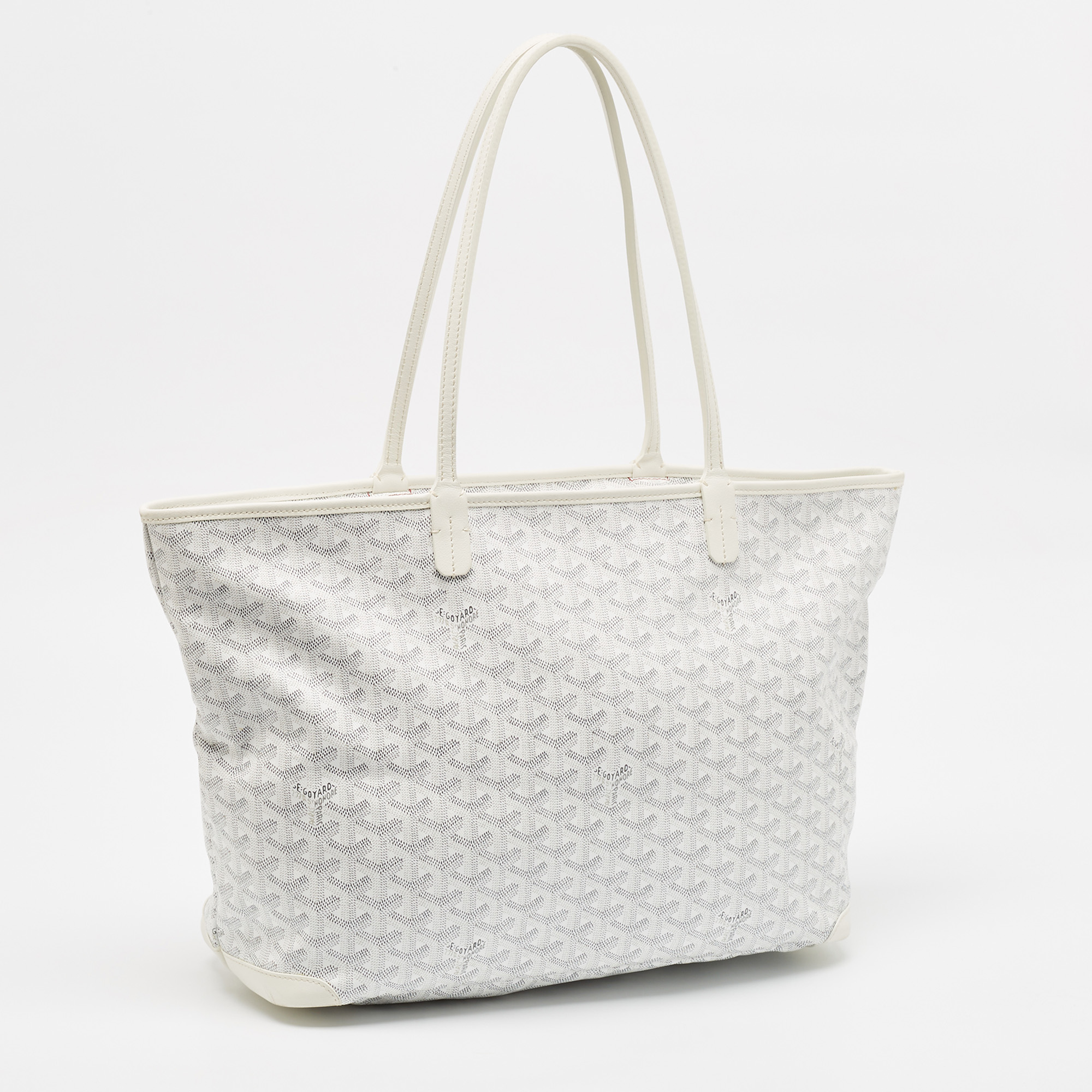 Goyard White Goyardine Coated Canvas And Leather Artois MM Tote