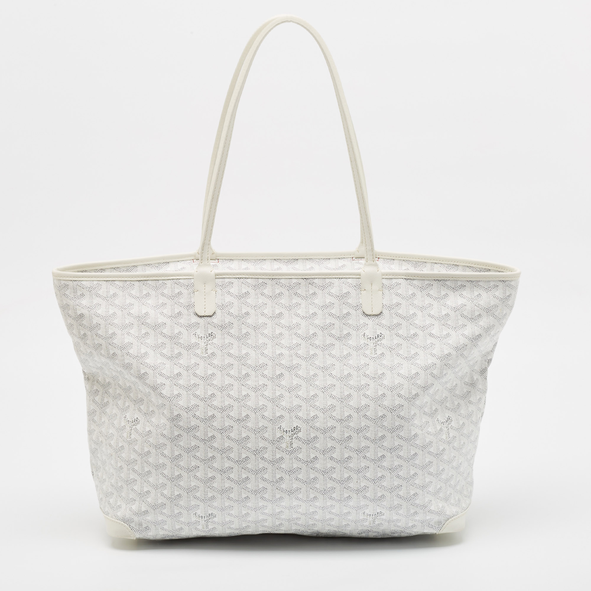 Goyard White Goyardine Coated Canvas And Leather Artois MM Tote