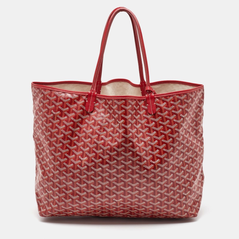 Goyard Red Goyardine Coated Canvas and Leather Saint Louis GM Tote
Goyard Red Goyardine Coated Canvas and Leather Saint Louis GM Tote