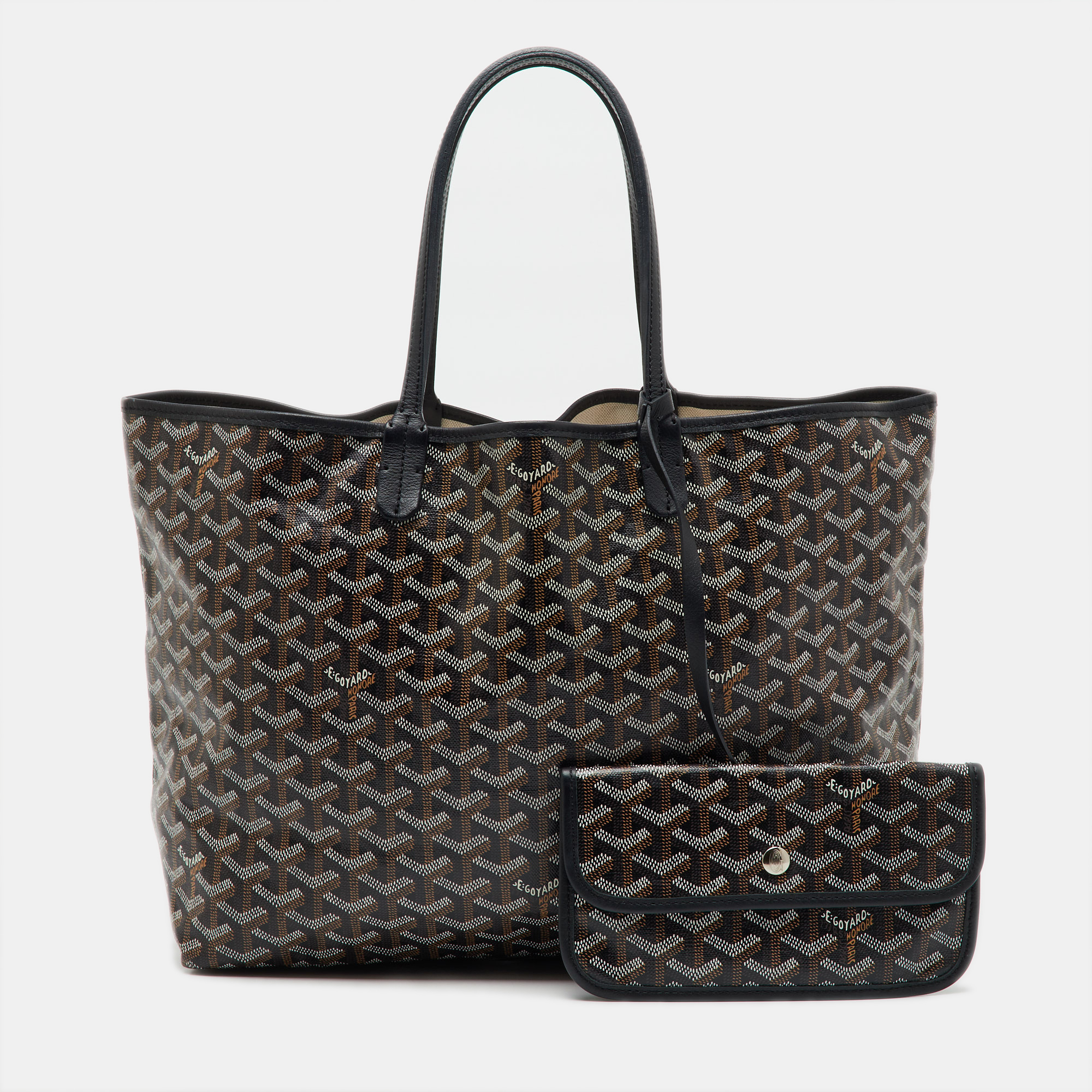 Goyard Black Goyardine Coated Canvas and Leather Saint Louis PM Tote
Goyard Black Goyardine Coated Canvas and Leather Saint Louis PM Tote