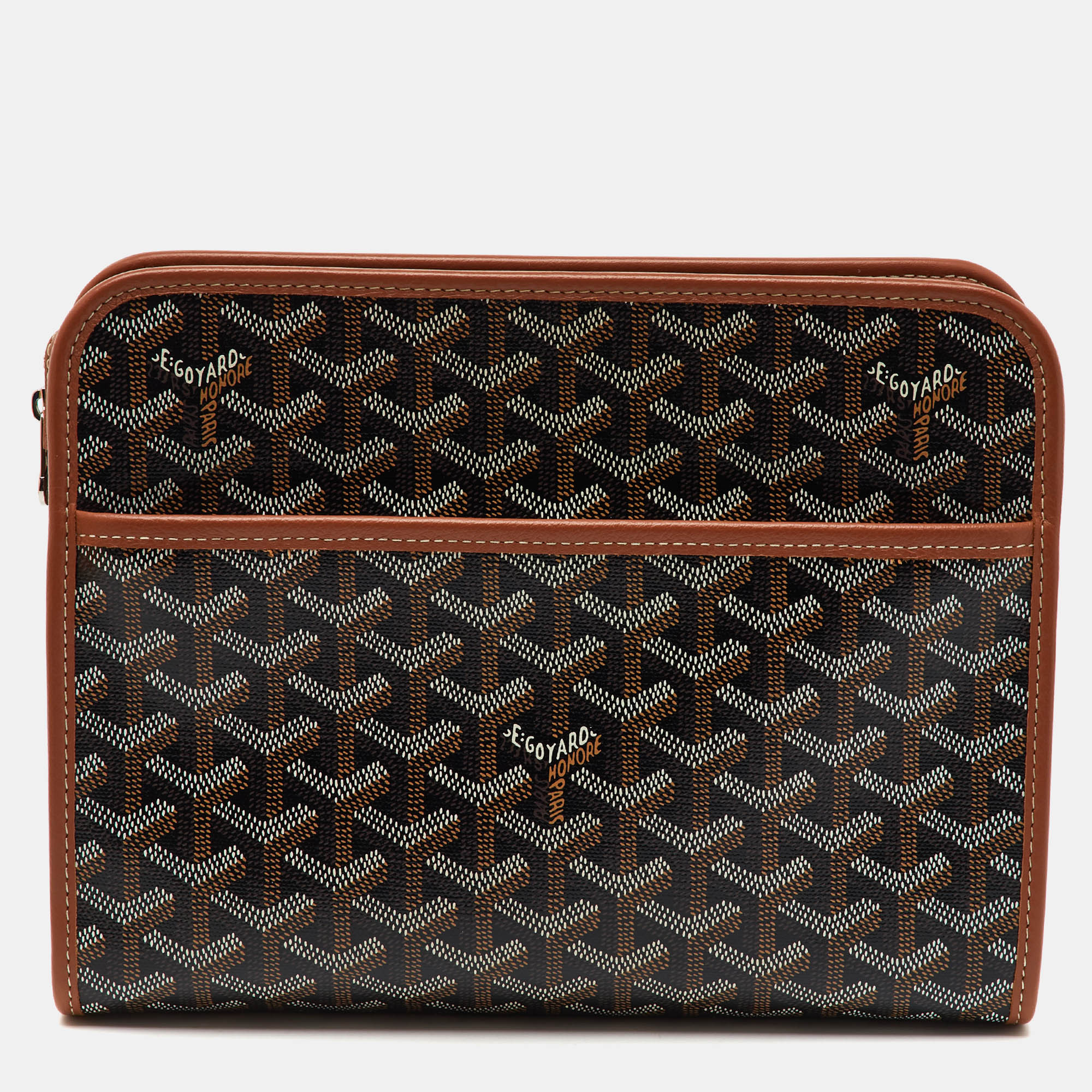 Goyard Black/Brown Goyardine Coated Canvas and Leather Jouvence MM Toiletry Pouch
Goyard Black/Brown Goyardine Coated Canvas and Leather Jouvence MM Toiletry Pouch