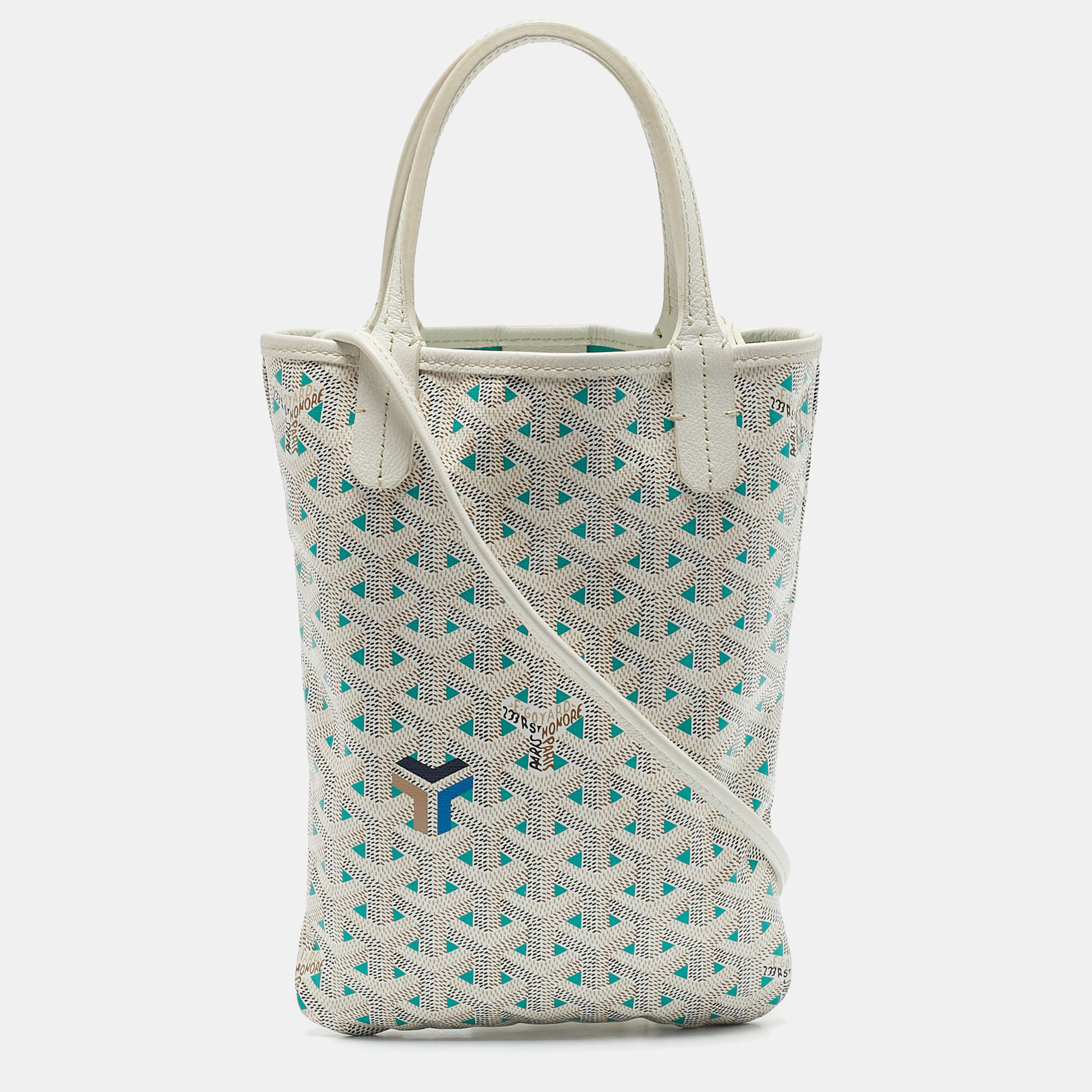 Goyard White/Green Goyardine Coated Canvas and Leather Poitiers Claire Voice Bag
Goyard White/Green Goyardine Coated Canvas and Leather Poitiers Claire Voice Bag