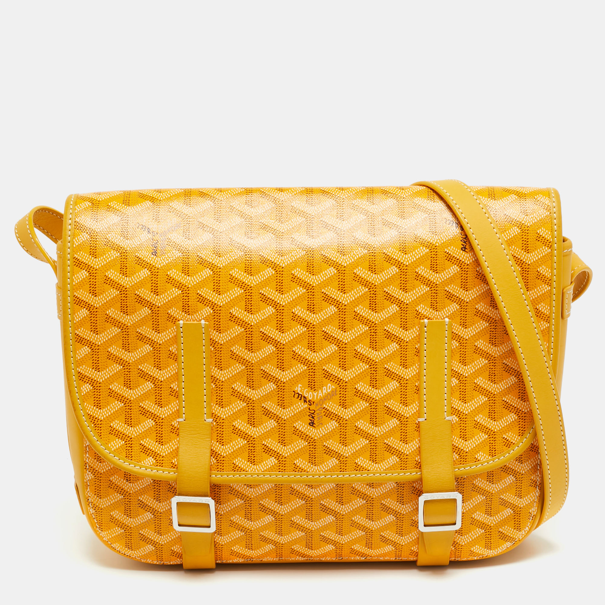 Goyard Belvedere MM Yellow Goyardine Coated Canvas and Leather Saddle Bag
Goyard Belvedere MM Yellow Goyardine Coated Canvas and Leather Saddle Bag