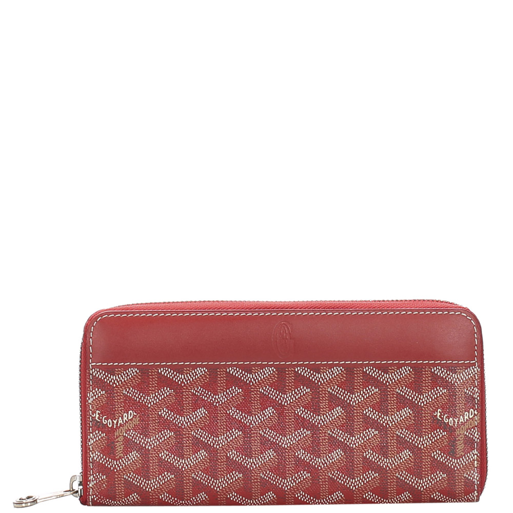 Image of Goyard Red Goyardine Canvas Matignon Wallet