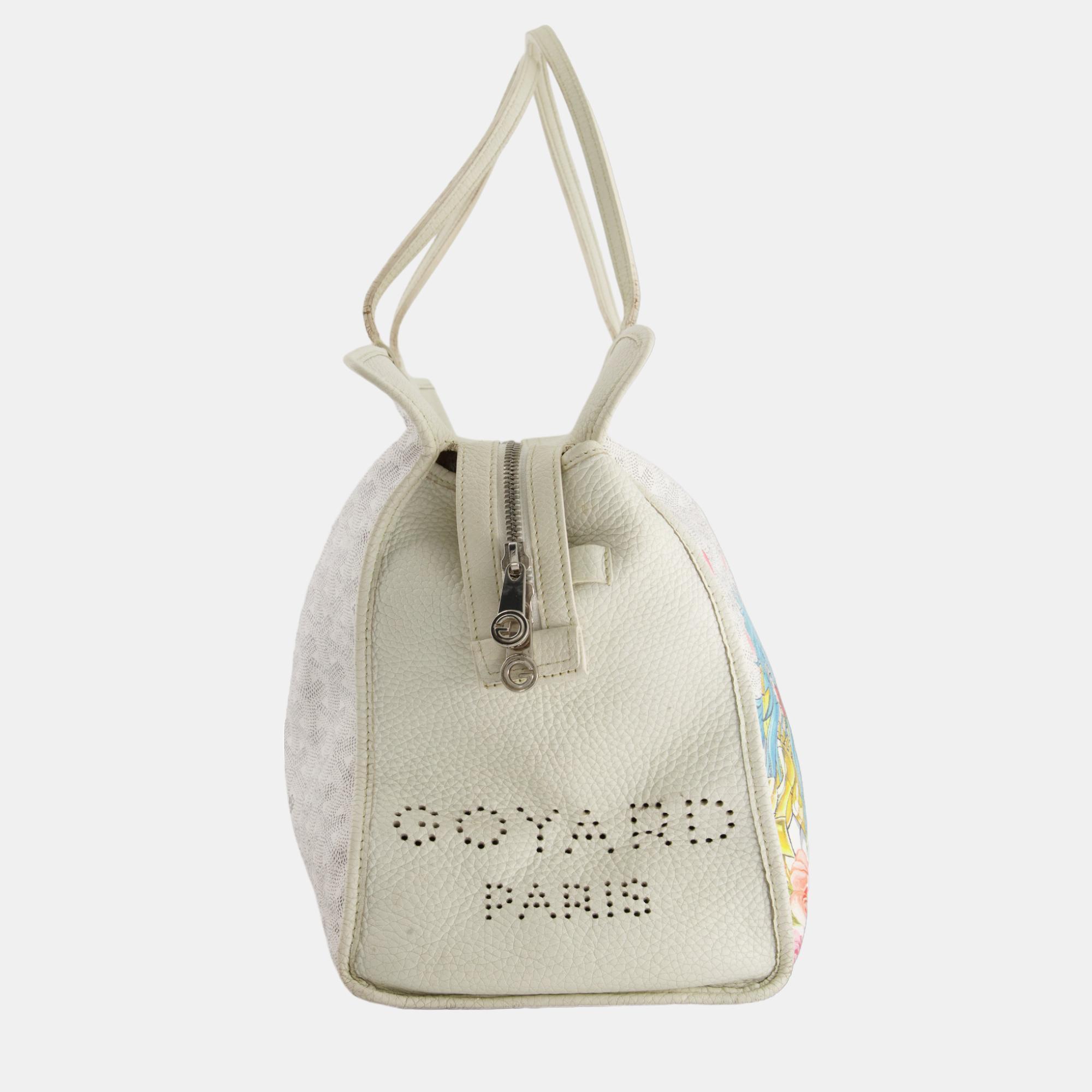 Goyard White Goyardine Sac PM Shoulder Bag