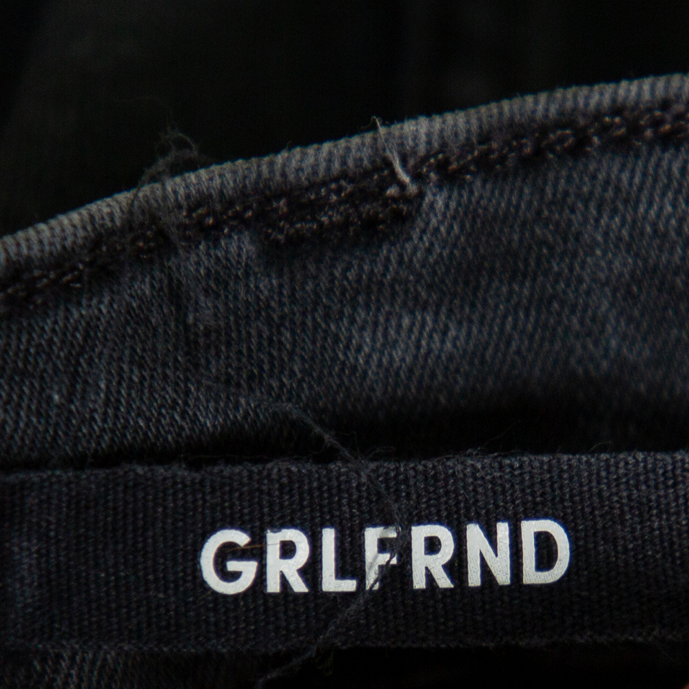 Grlfrnd Grey Denim Distressed Skinny Candice Jeans M