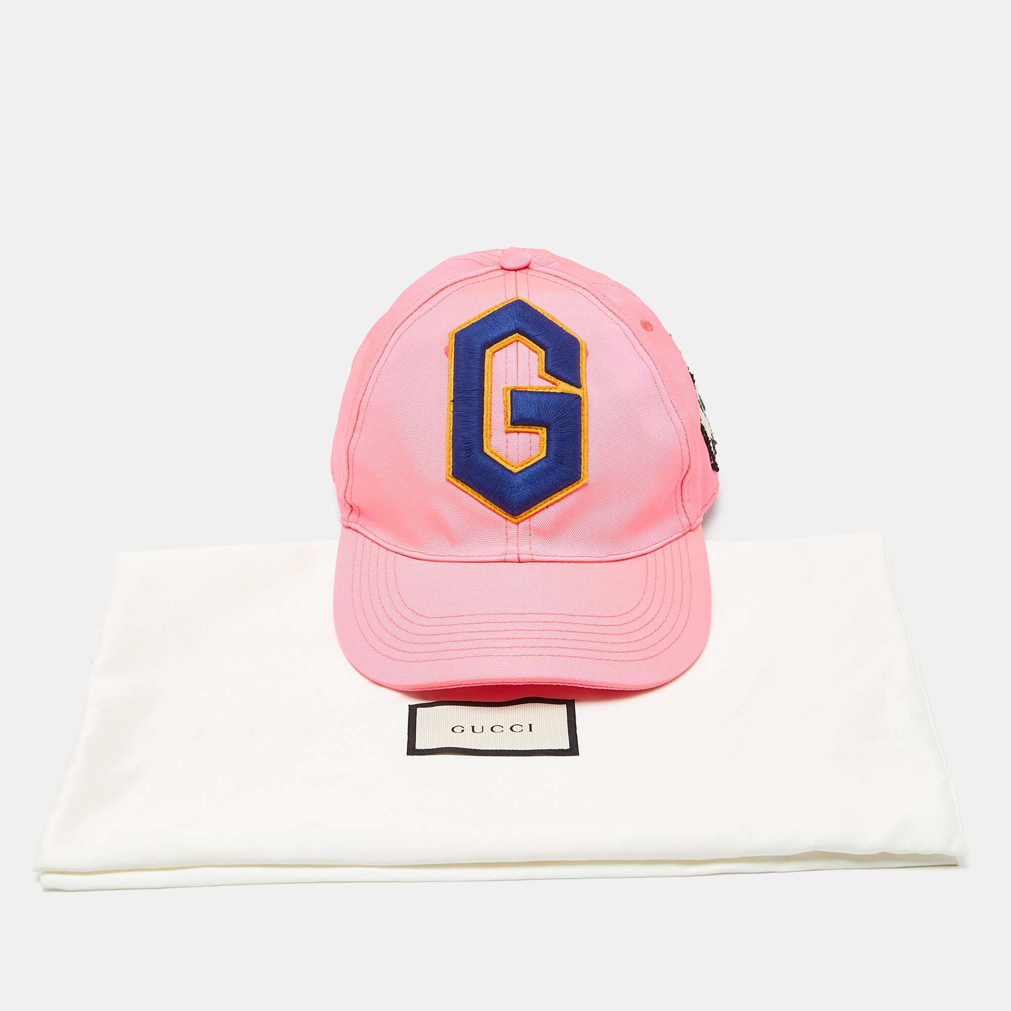 Gucci Neon Pink G Skull Patch Detail Baseball Cap L