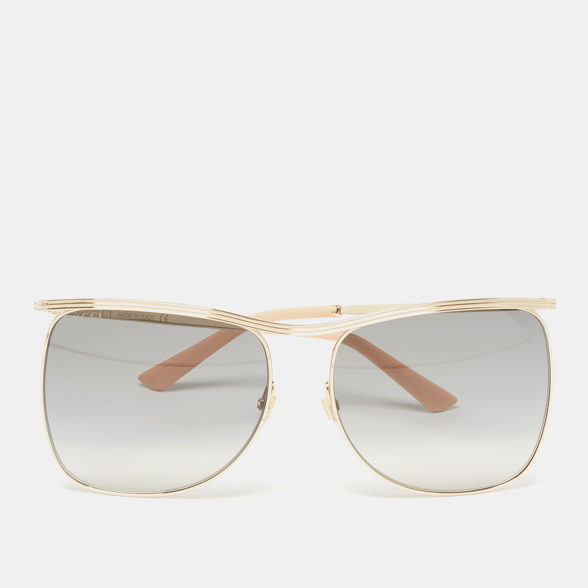 Gucci black/gold gradient gg0820s square sunglasses