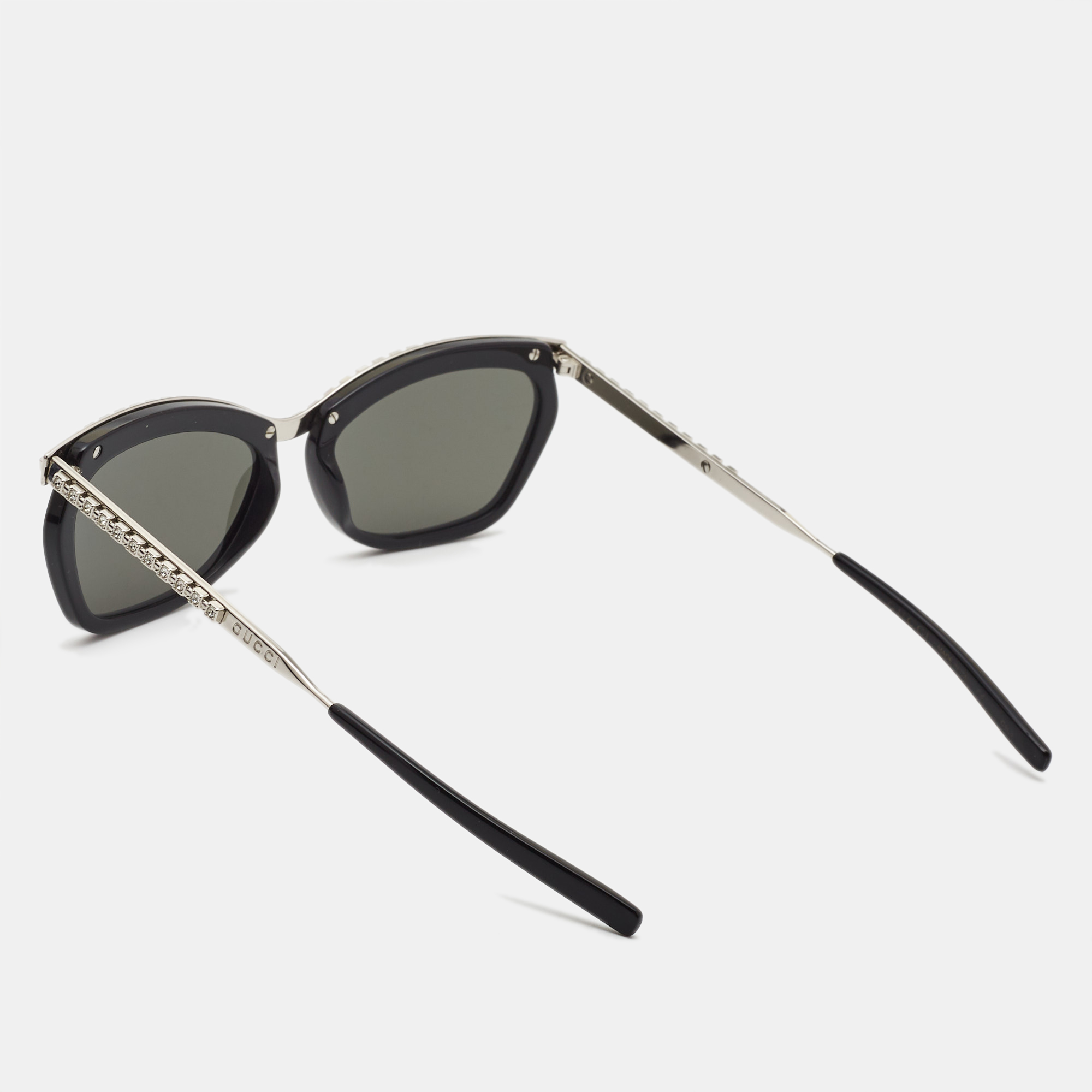 Gucci Black/Silver GG0617S GG Crystals Cat Eye Sunglasses