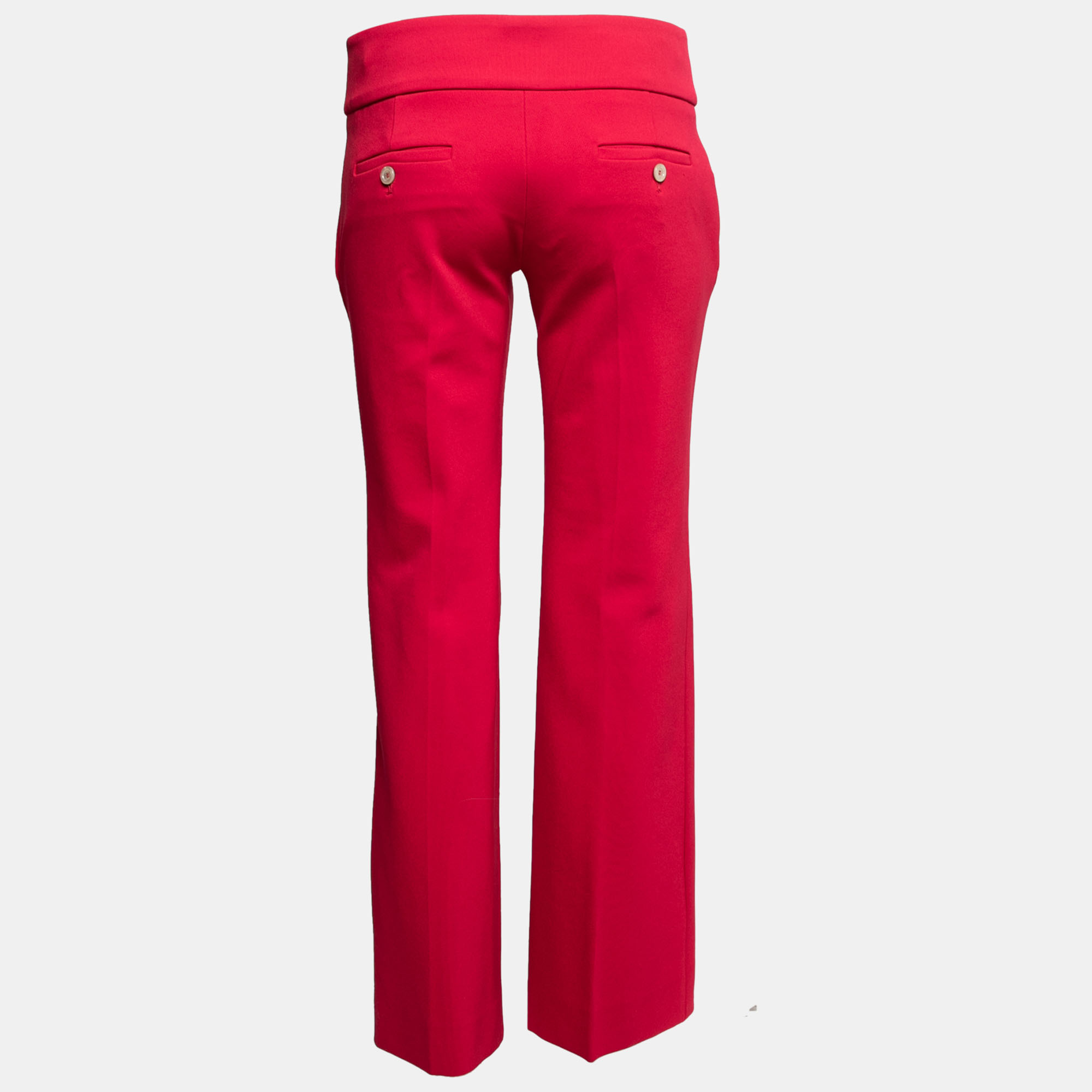 

Gucci Fuchsia Crepe GG Buckle Detail Cropped Flared Pants, Pink