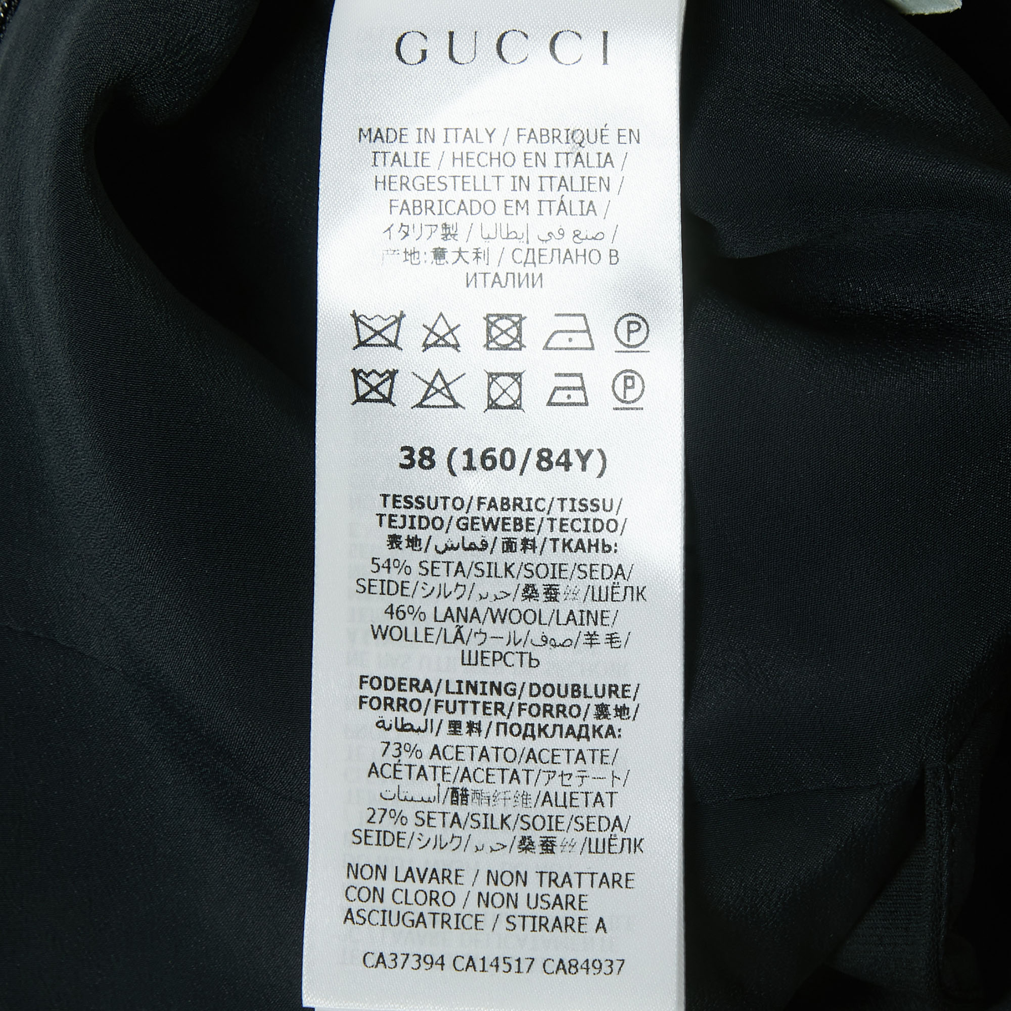 Gucci Black Crepe Criss-Cross Strap Top S