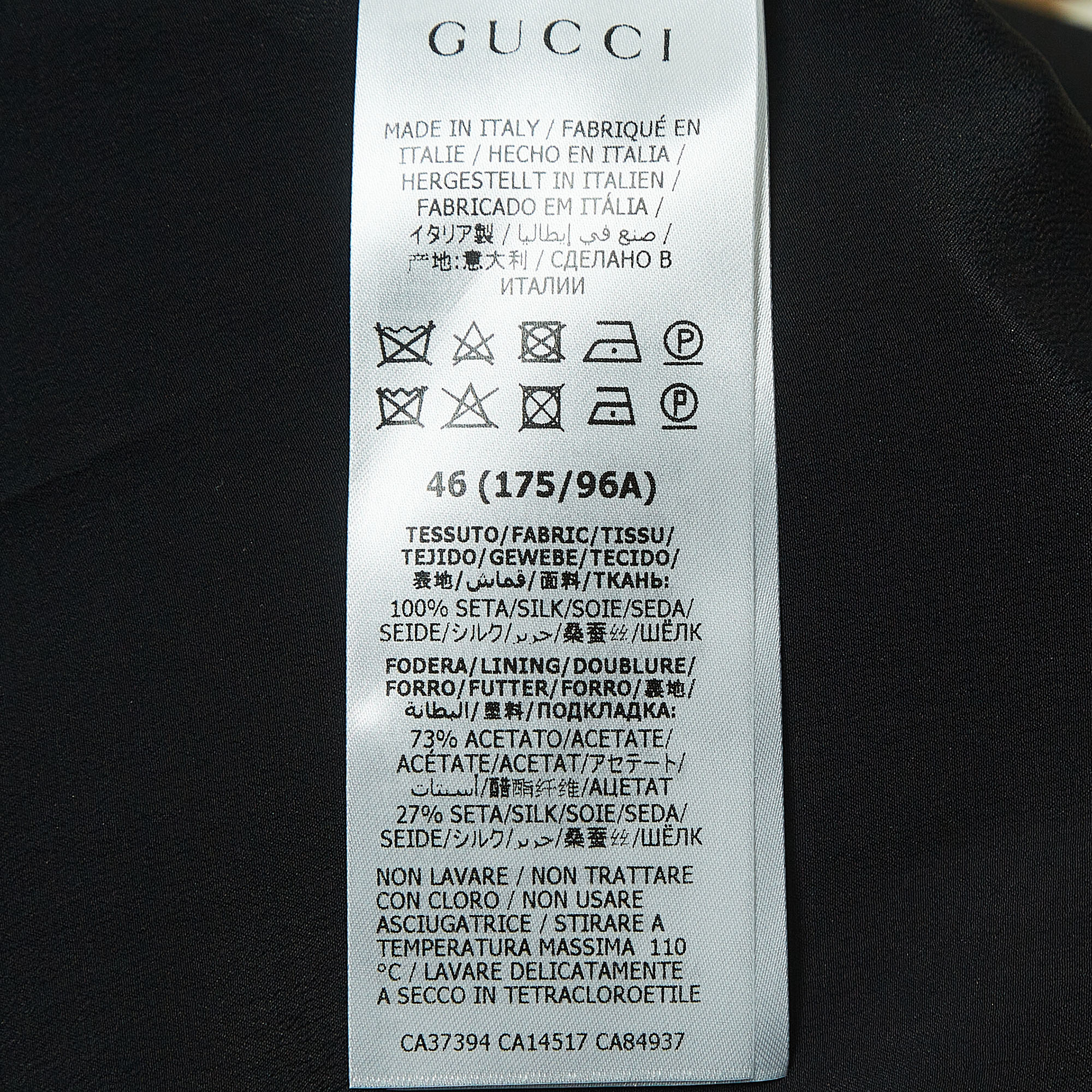 Gucci Black Hawaii Printed Silk Sleeveless Midi Dress XL