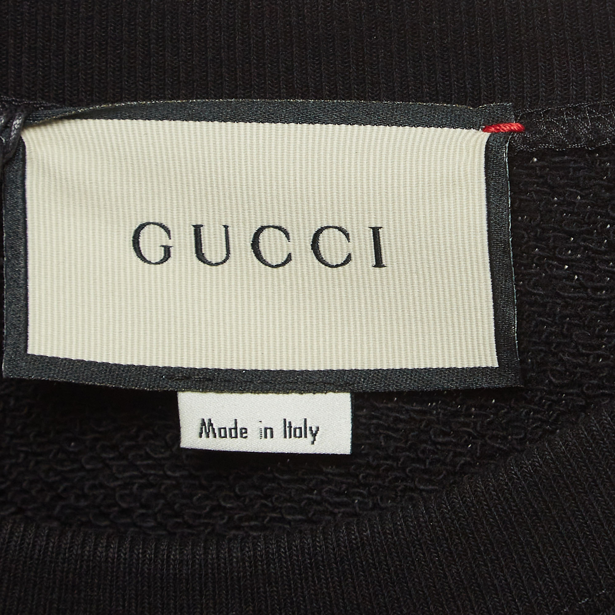 Gucci Black Cotton Dagger Heart Embroidered Sweatshirt S