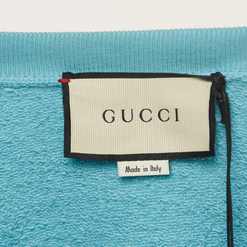 Gucci Blue Crystal Embellished Oversized Sweatshirt L