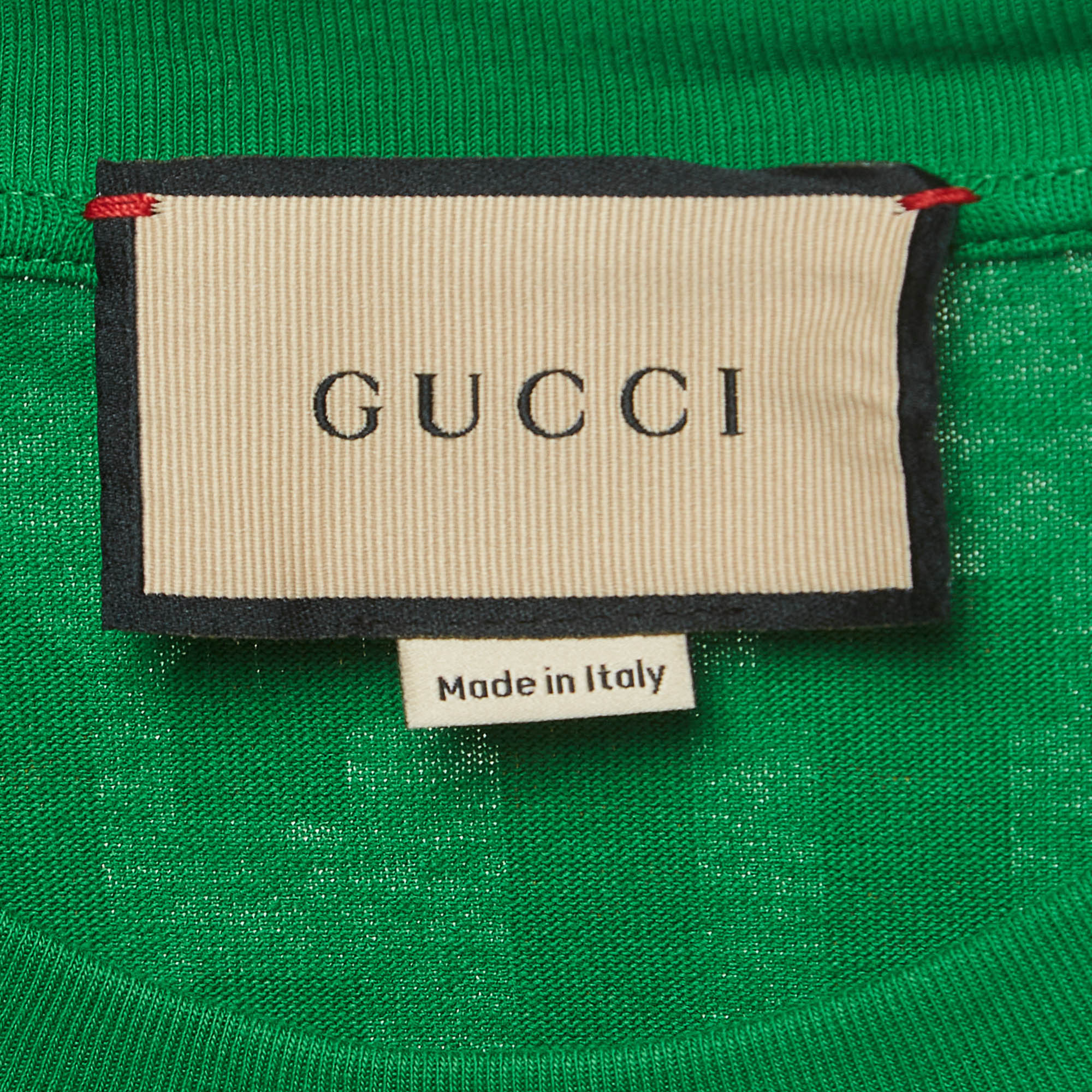 Gucci Green Eschatology Print Cotton Jersey T-Shirt XS