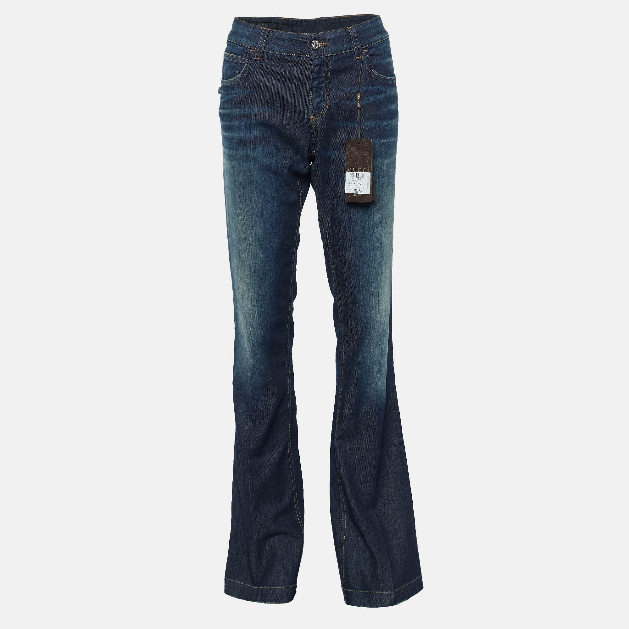 Gucci Dark Blue Denim Skinny Flare Jeans L/Waist 34