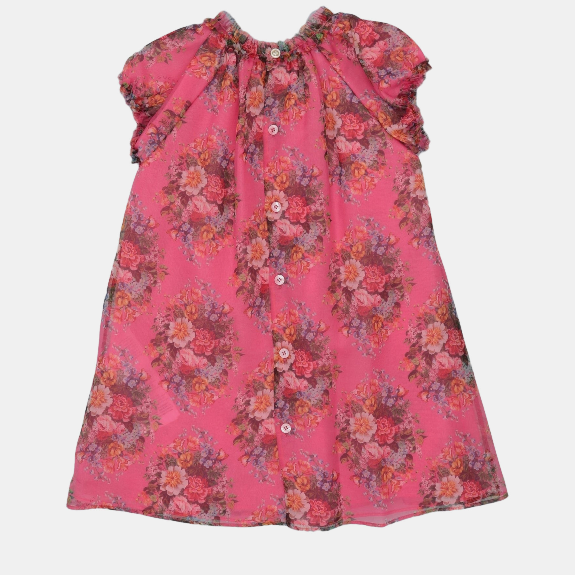 Gucci pink floral print silk dress size 3y