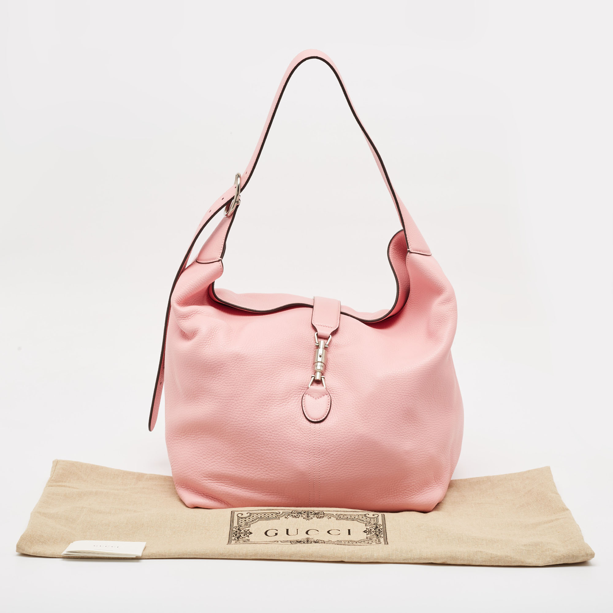 Gucci Pink Leather Medium Jackie 1961 Shoulder Bag