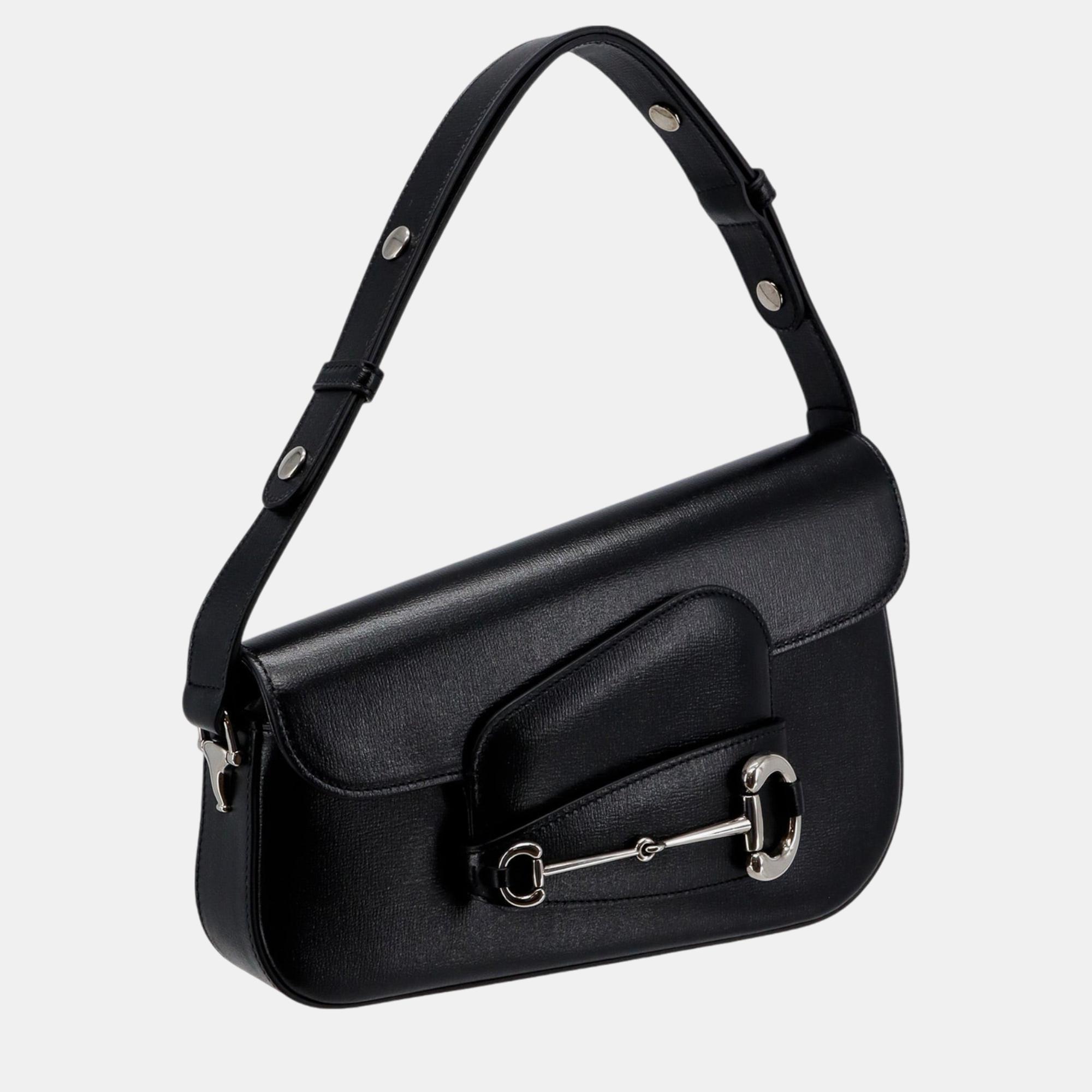 Gucci Black Leather Horsebit	1955 Shoulder Bag