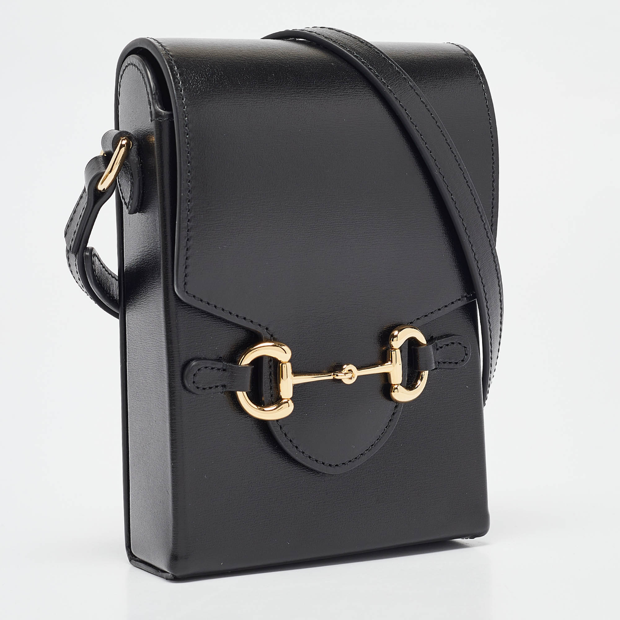 Gucci Black Leather Mini Horsebit 1955 Crossbody Bag