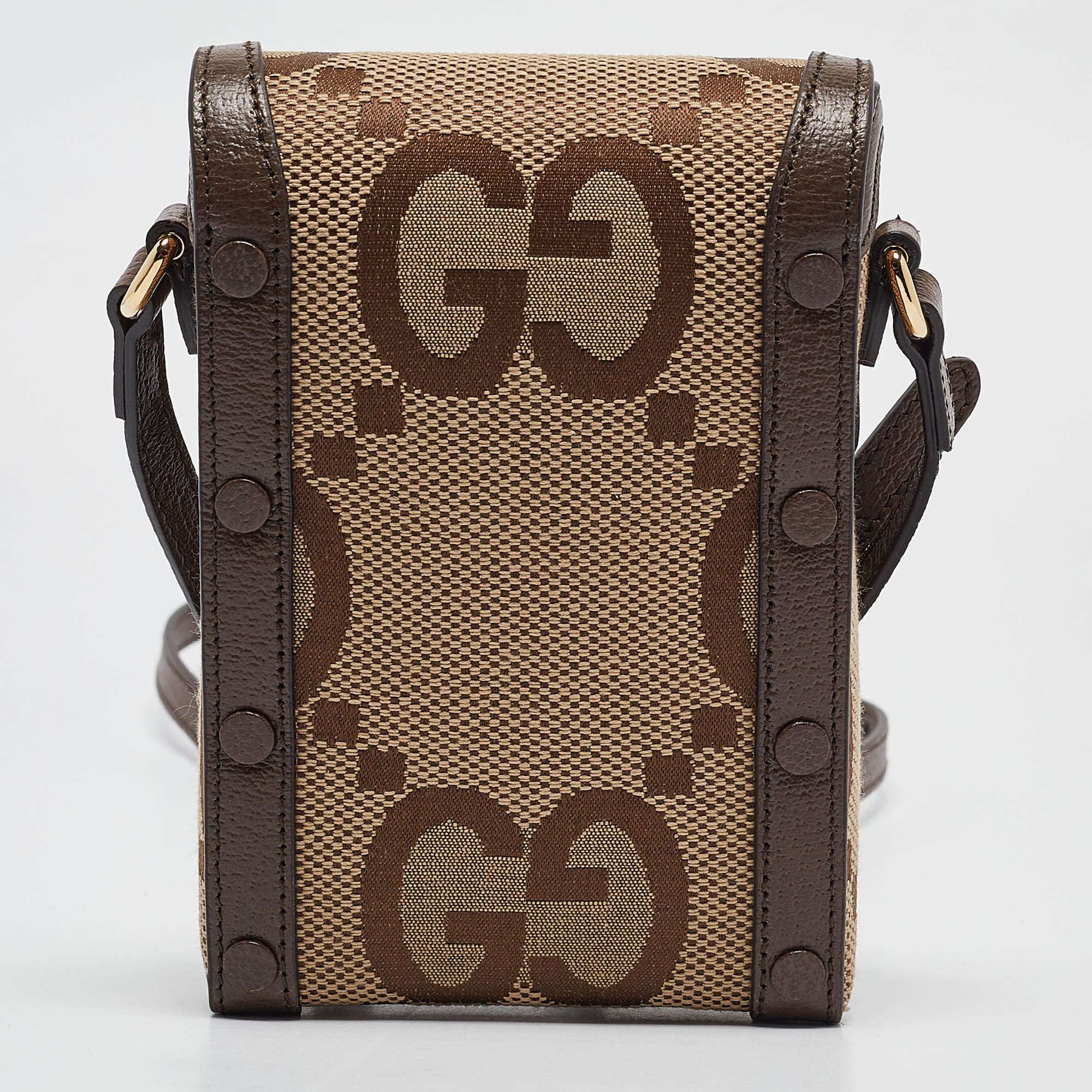 Gucci Beige/Ebony Jumbo GG Canvas Mini Horsebit 1955 Crossbody Bag