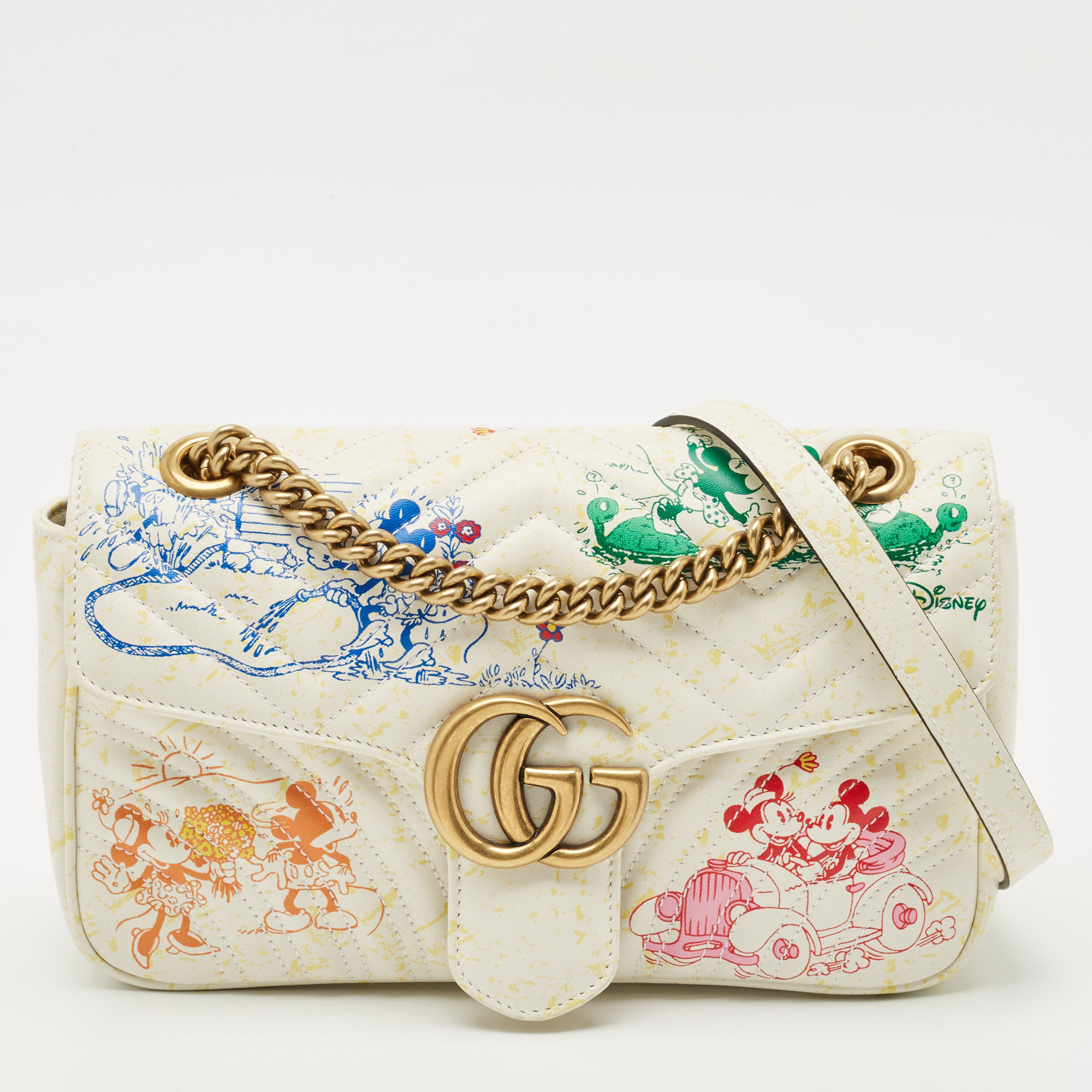 Gucci x Disney Multicolor Matelassé Leather Mickey Minnie Mouse Medium GG Marmont Shoulder Bag
Gucci x Disney Multicolor Matelassé Leather Mickey Minnie Mouse Medium GG Marmont Shoulder Bag
