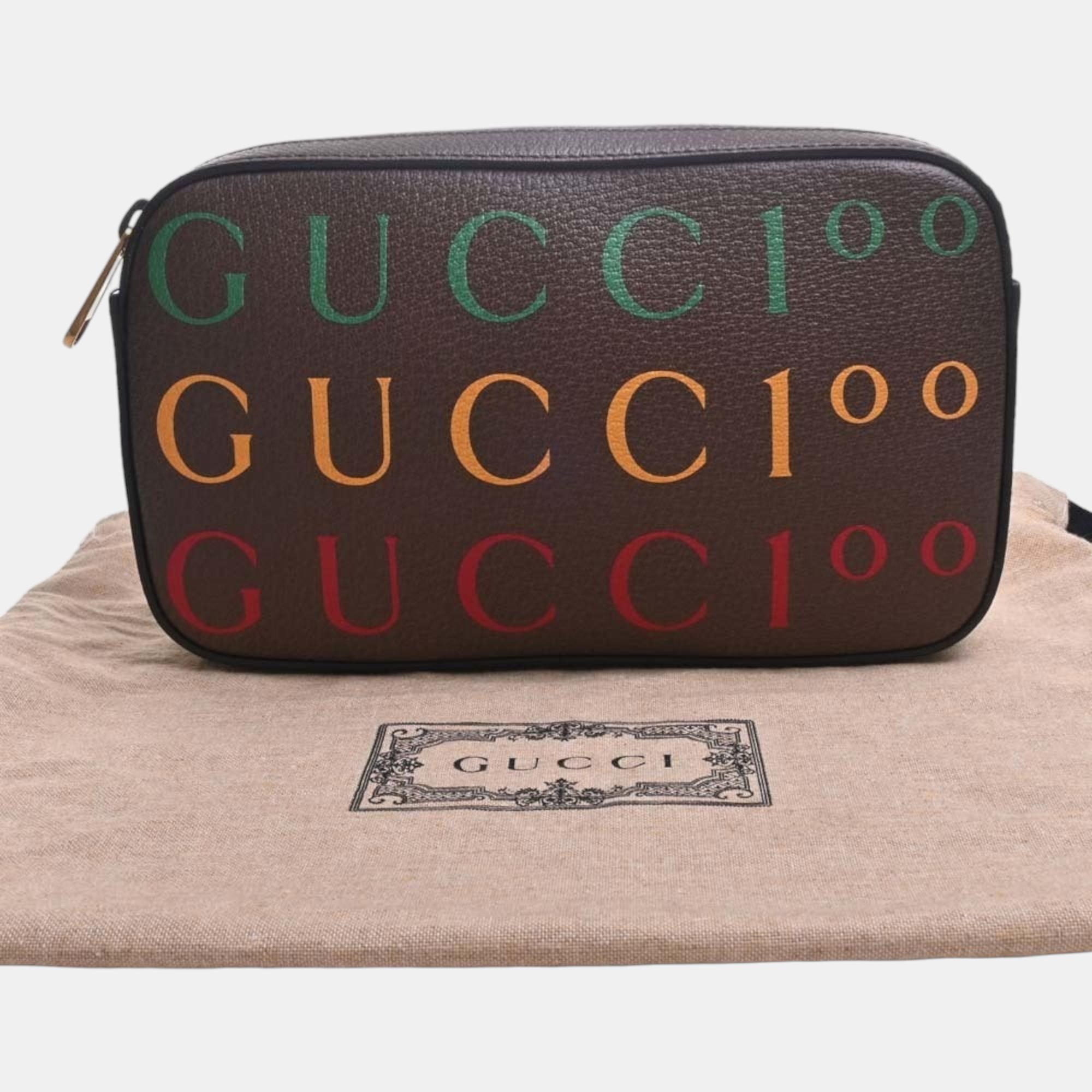 Gucci Brown Canvas And Leather 100 Anniversary Belt Bag