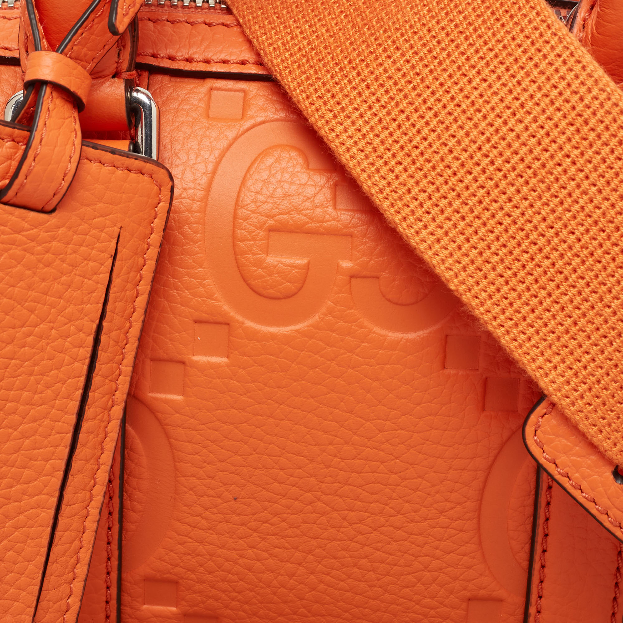 Gucci Orange Jumbo GG Leather Mini Duffle Bag