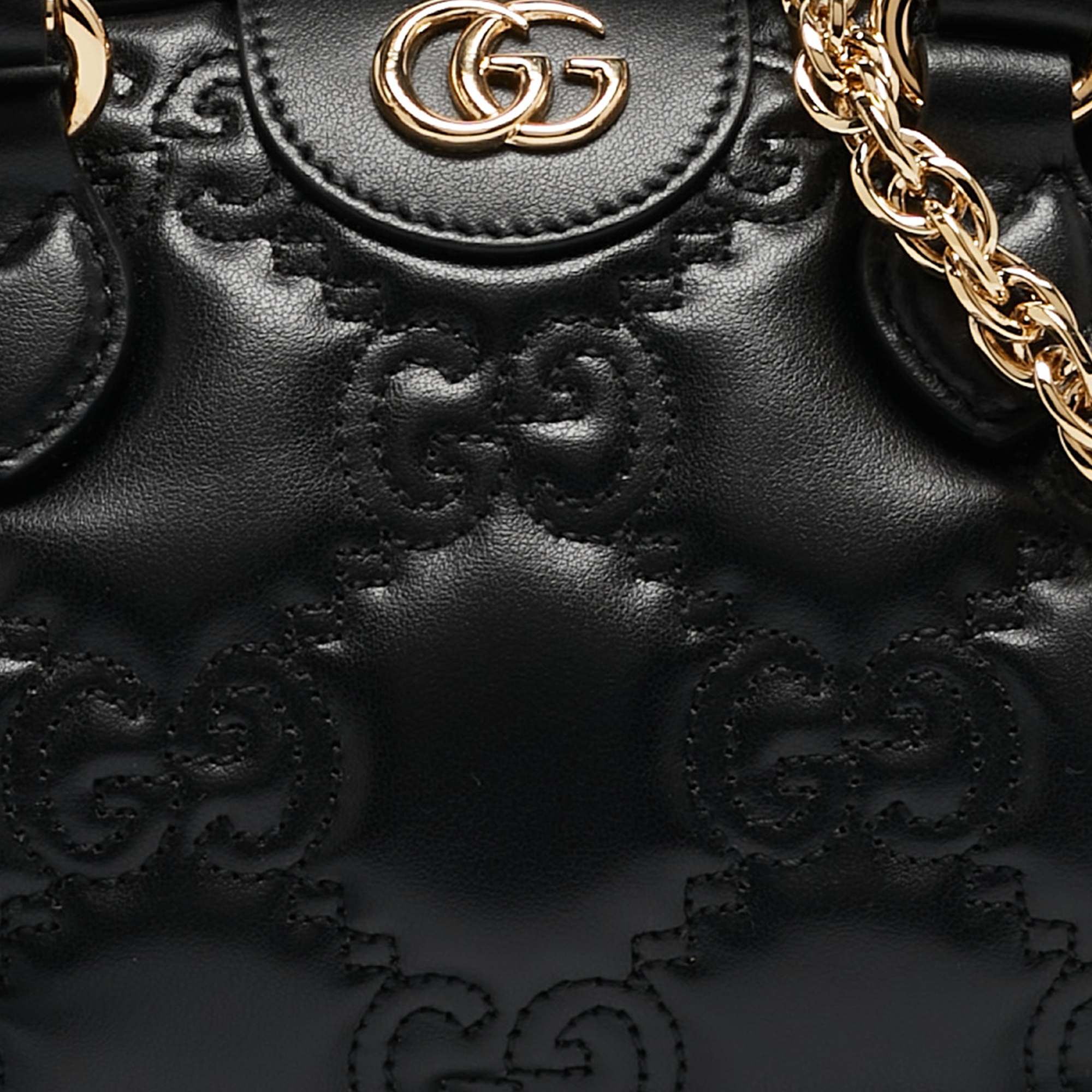 Gucci Black GG Matelassé Leather Mini Bag
