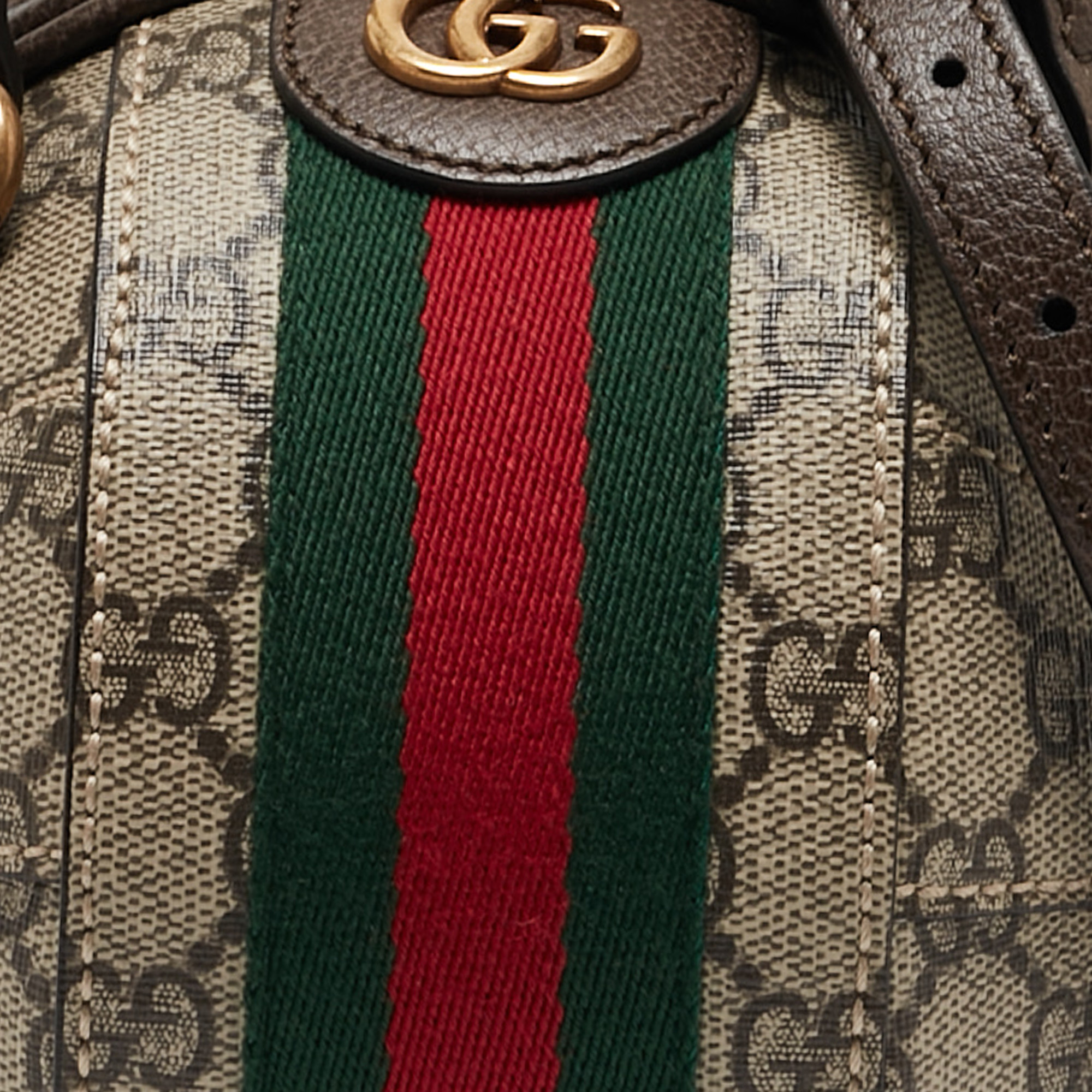 Gucci Beige/Ebony GG Supreme Canvas Mini Ophidia Basketball Bag